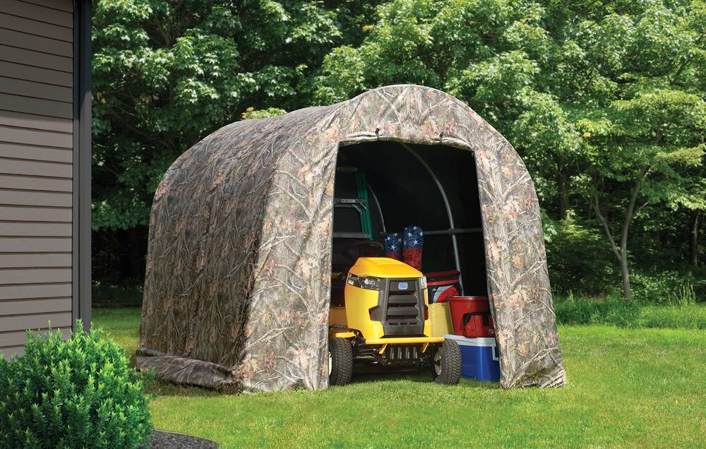 ShelterLogic Shed-in-a-Box Roundtop Storage Shed, Camouflage Cover, 8 ...