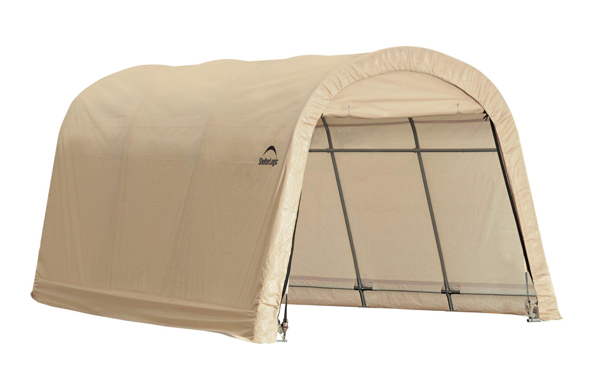Toile de rechange pour abri ShelterLogic pour AutoShelter RoundTop, grès, 10 x 15 x 8 pi Front_Three_Fourths_Angled_Right