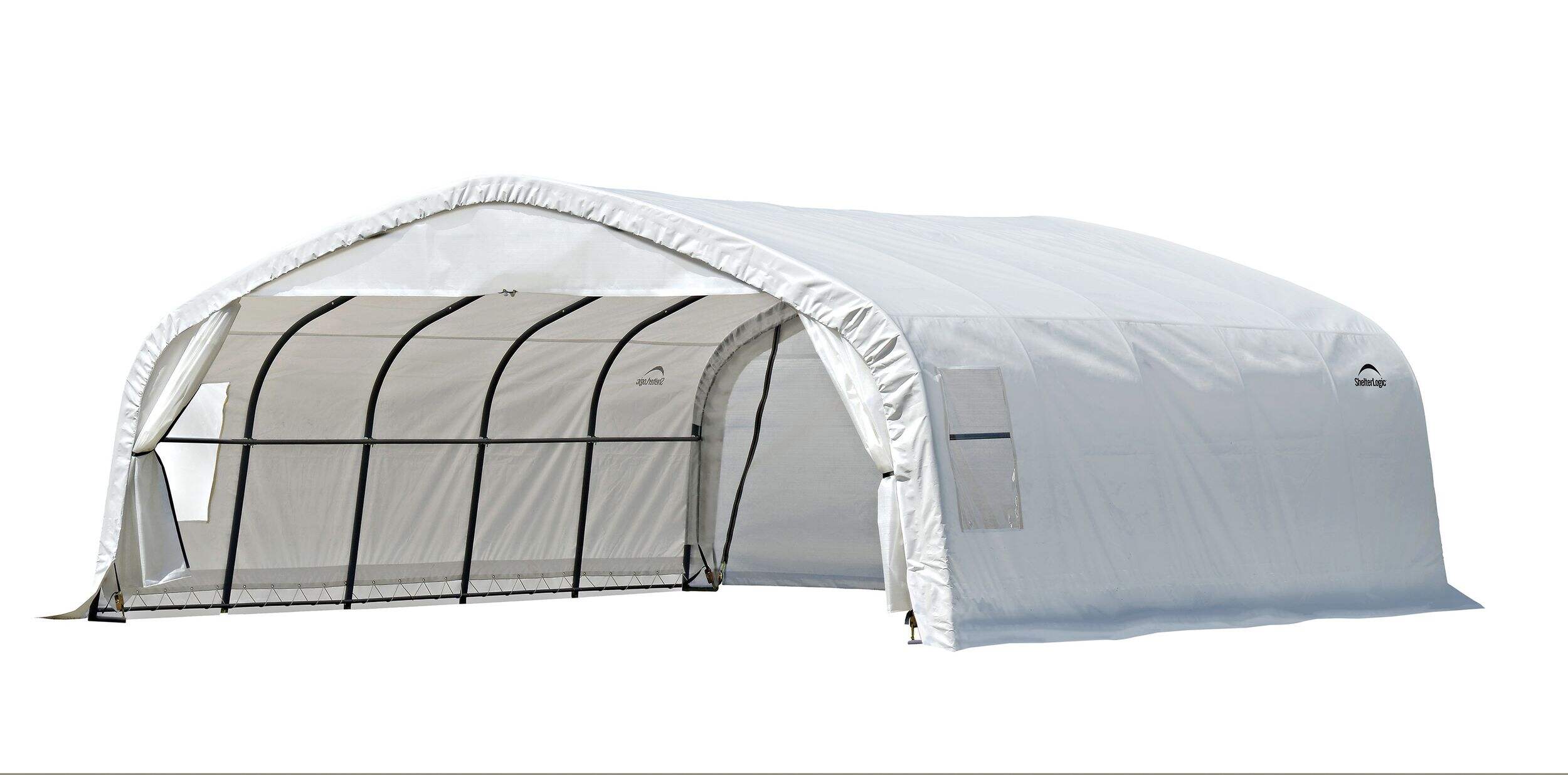 Replacement Cover Only - ShelterLogic Clearview Peak Replacement Cover Kit, 20-ft x 20-ft x 9-ft Front_Three_Fourths_Angled_Left