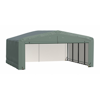 ShelterLogic ShelterTube Wind and Snow-Load Rated Garage Auto Shelter, Green, 14.5-oz Cover, 12-ft x 18-ft x 10-ft