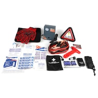 MotoMaster Executive Safety Kit with Booster Cables, Air Compressor & LED Flares