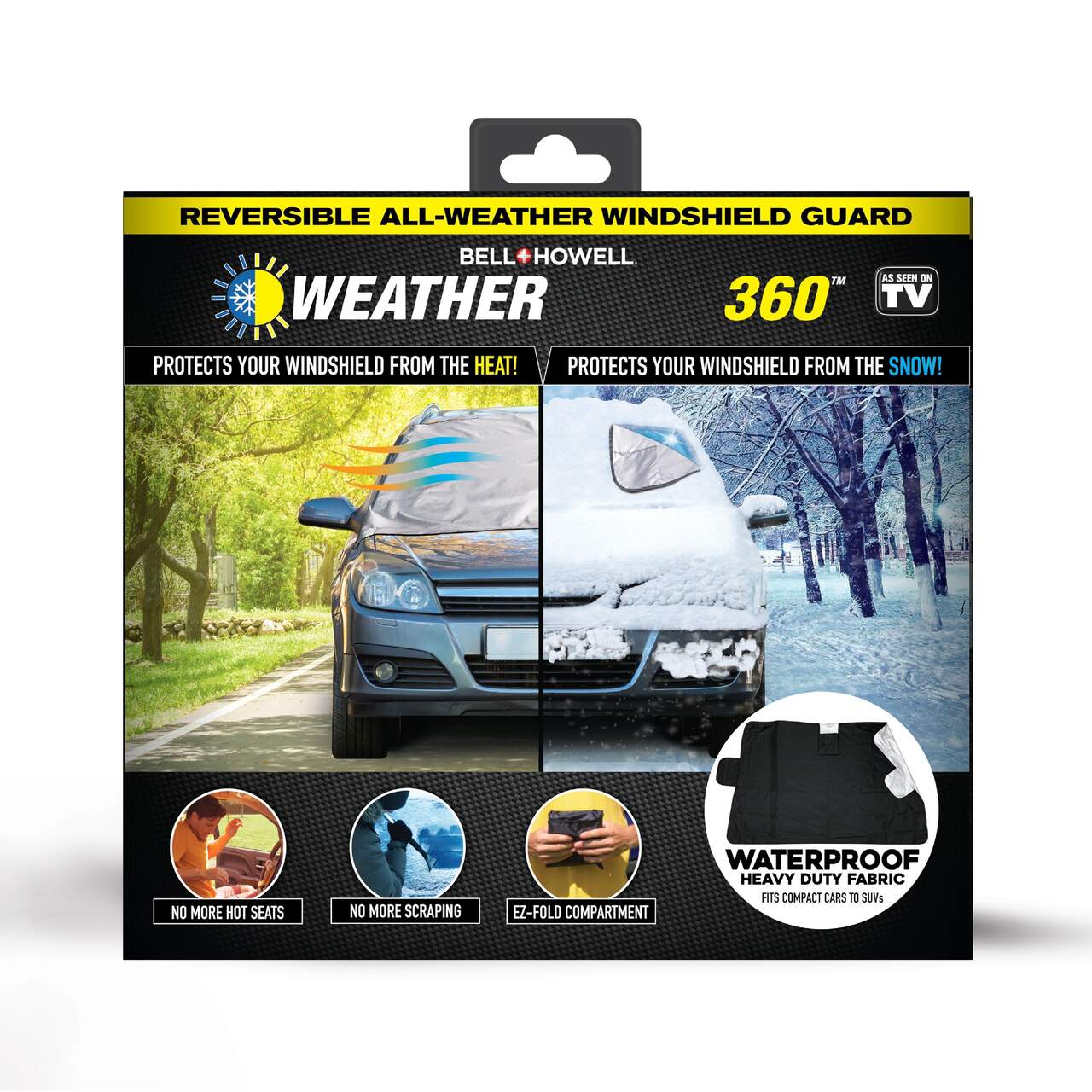 Reflex Collapsible Windshield Cover for Snow & Ice Adjustable to fit most  vehicles