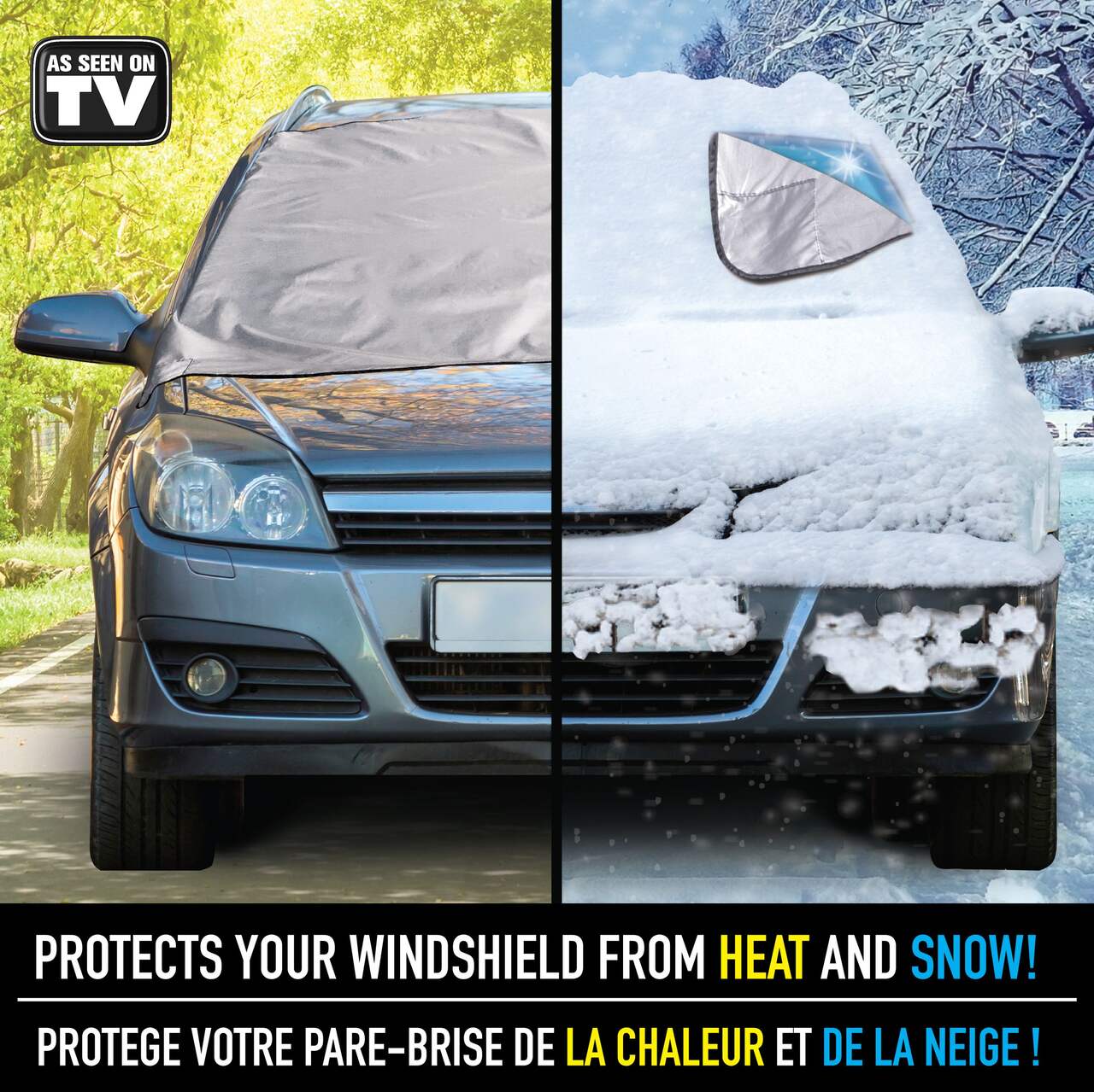 Pare-brise magnétique de voiture Couverture de neige Hiver Frost Guard  Protecteurs de parasol Multifonctionnel