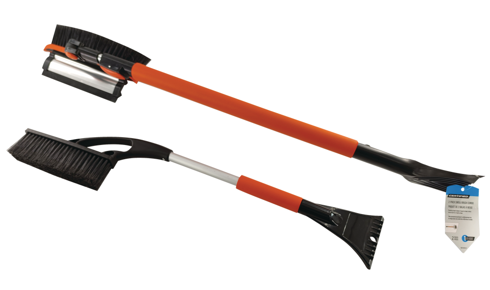 Certified Snow Brushes with Long Telescopic & Short Brush, 2pc