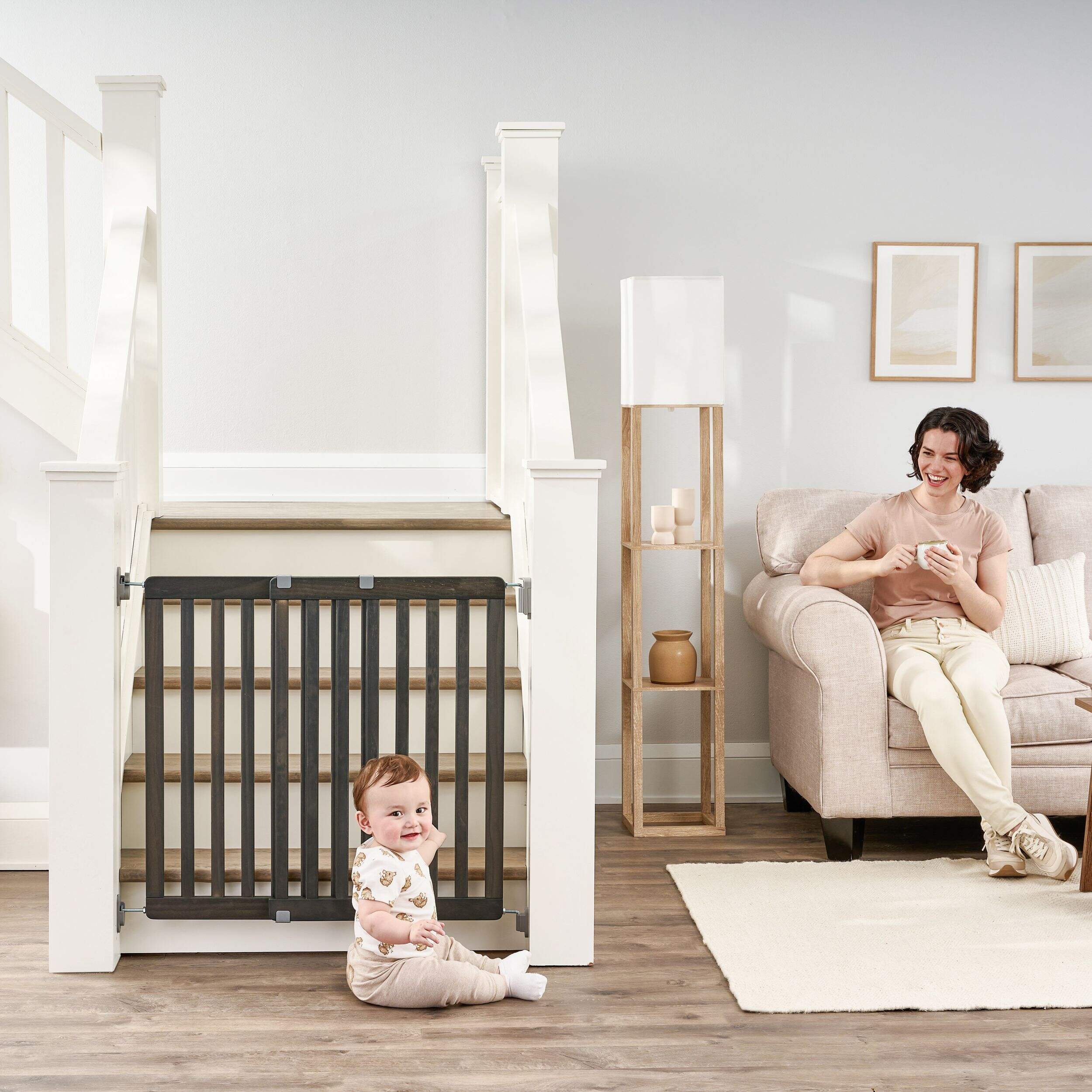 Regalo Wooden Top of Stairs Baby Gate Canadian Tire