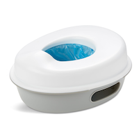 Skip Hop Go Time 3-in-1 Potty Training Toilet, White, Ages 18m+ Front_Three_Fourths_Angled_Left