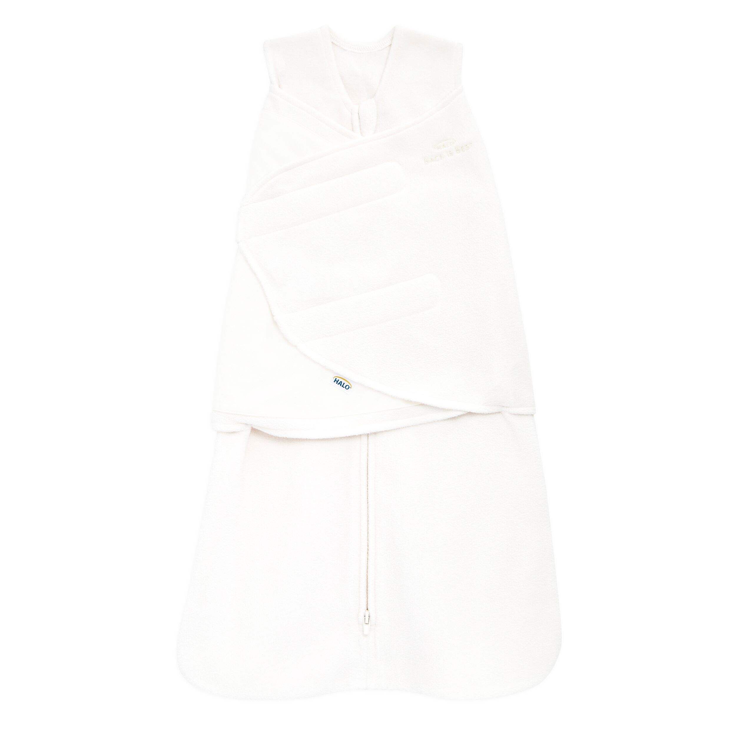 HALO SleepSack Micro-Fleece Swaddle, Cream, Small Front_Flat