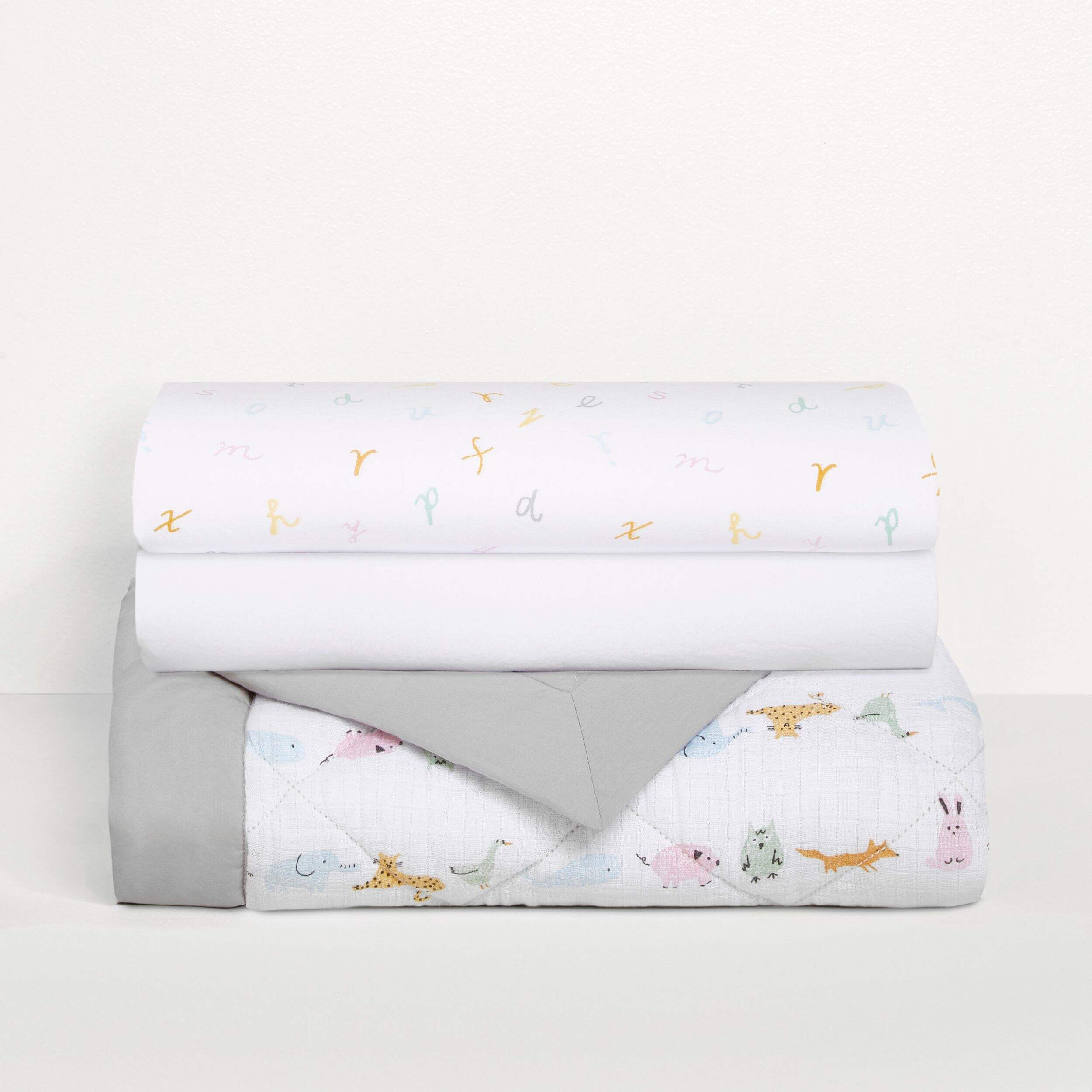 Aden + Anais Alphabet Animals Bedding Set, 3-pc Front_Elevated