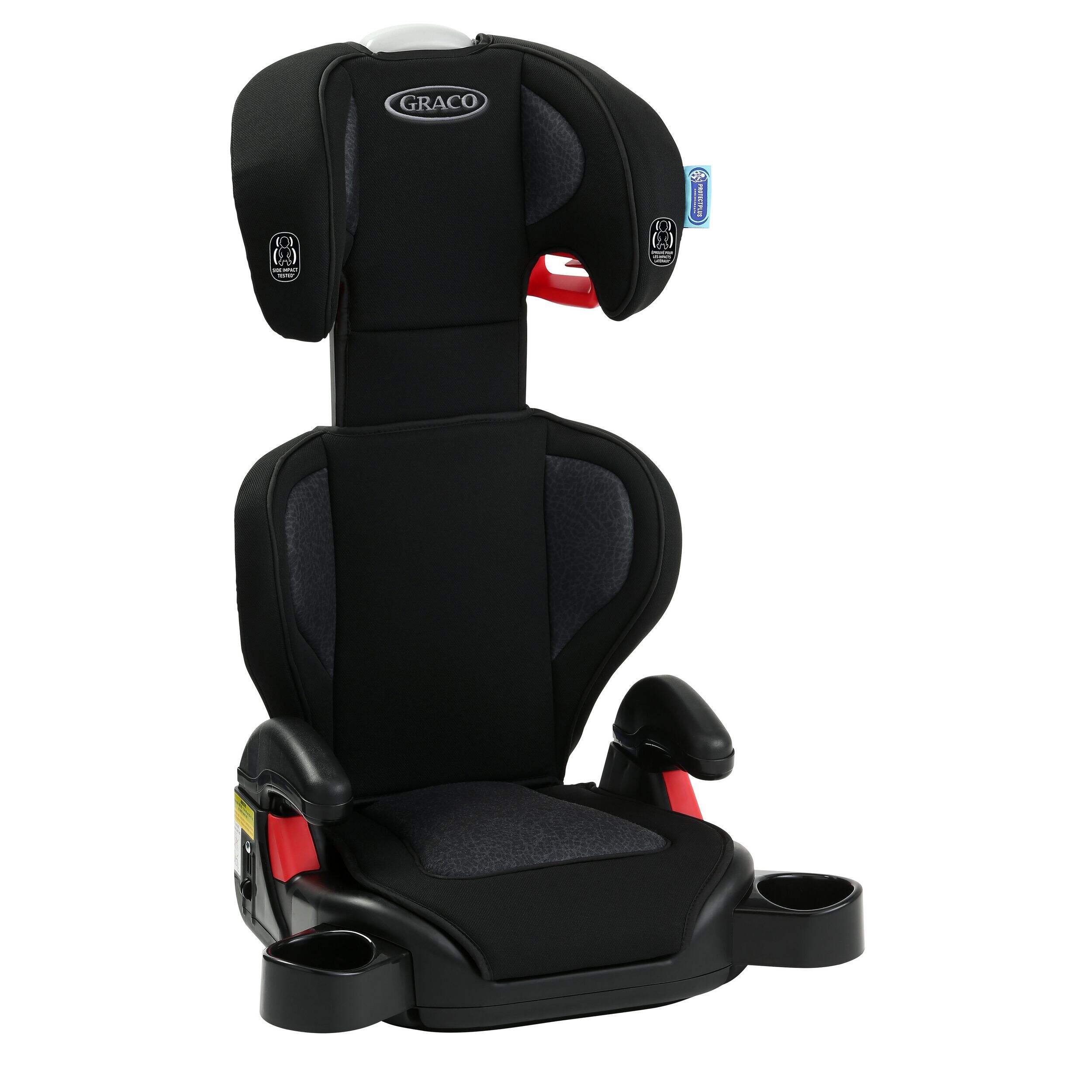Graco Turbobooster Highback Booster Seat, Kamryn, Black Front_Three_Fourths_Angled_Right