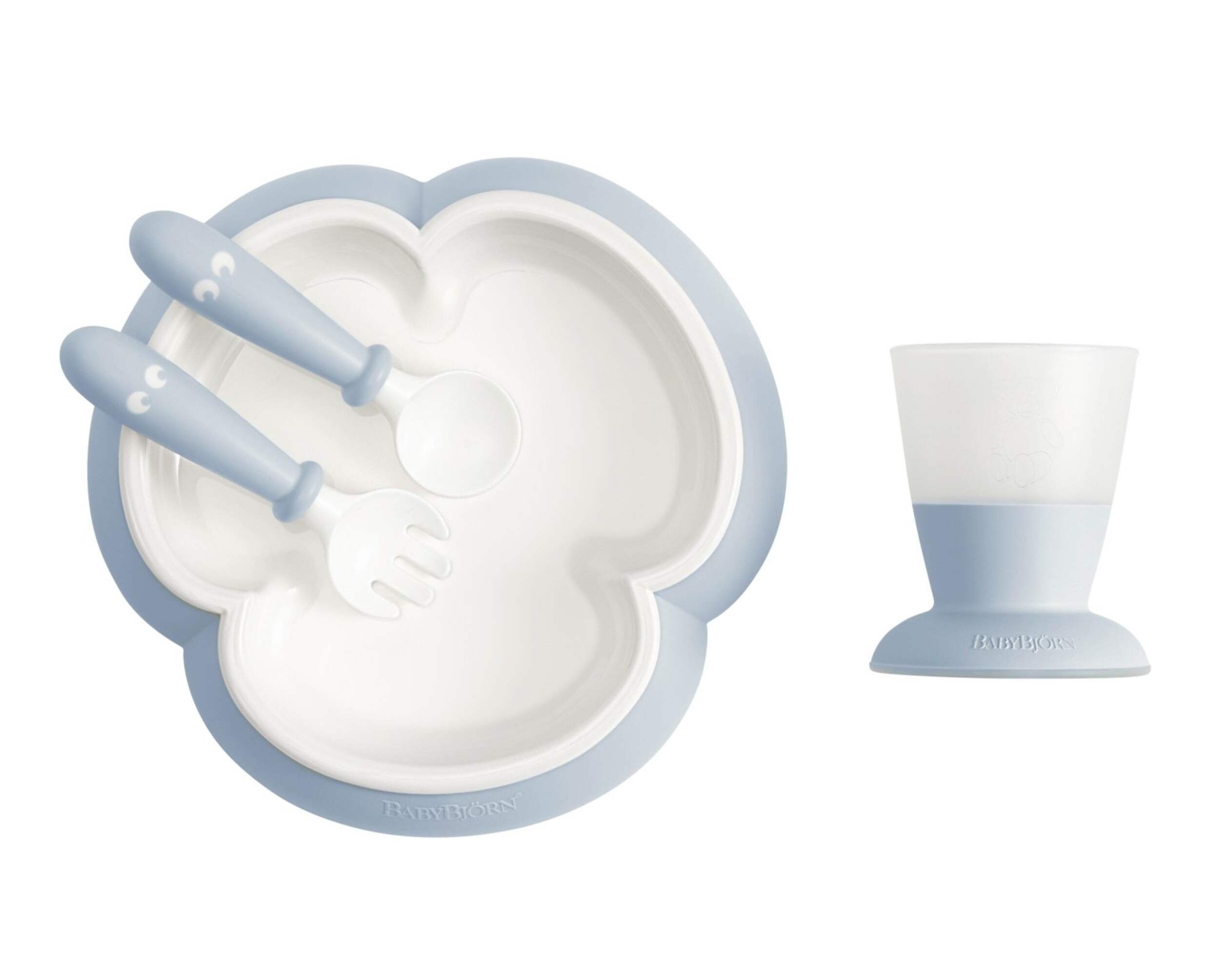 BabyBjorn Baby Feeding Set, Blue, 4-pc Composite_or_Mixed