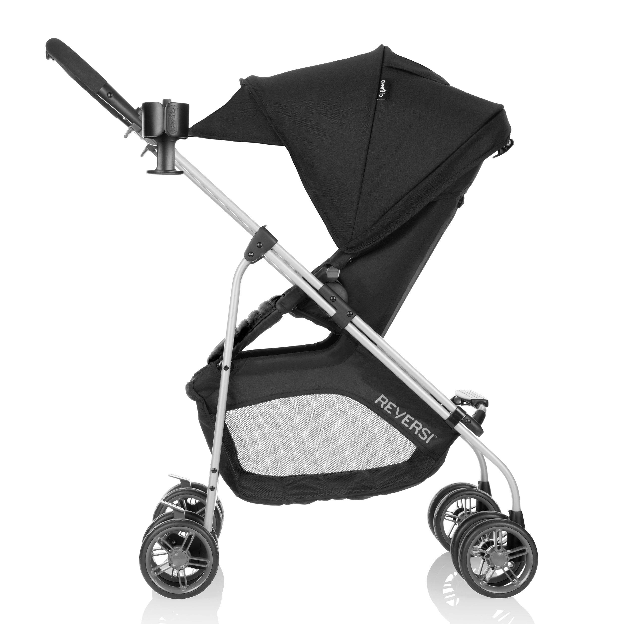 Evenflo Reversi Reversible Stroller, Black Side_Left