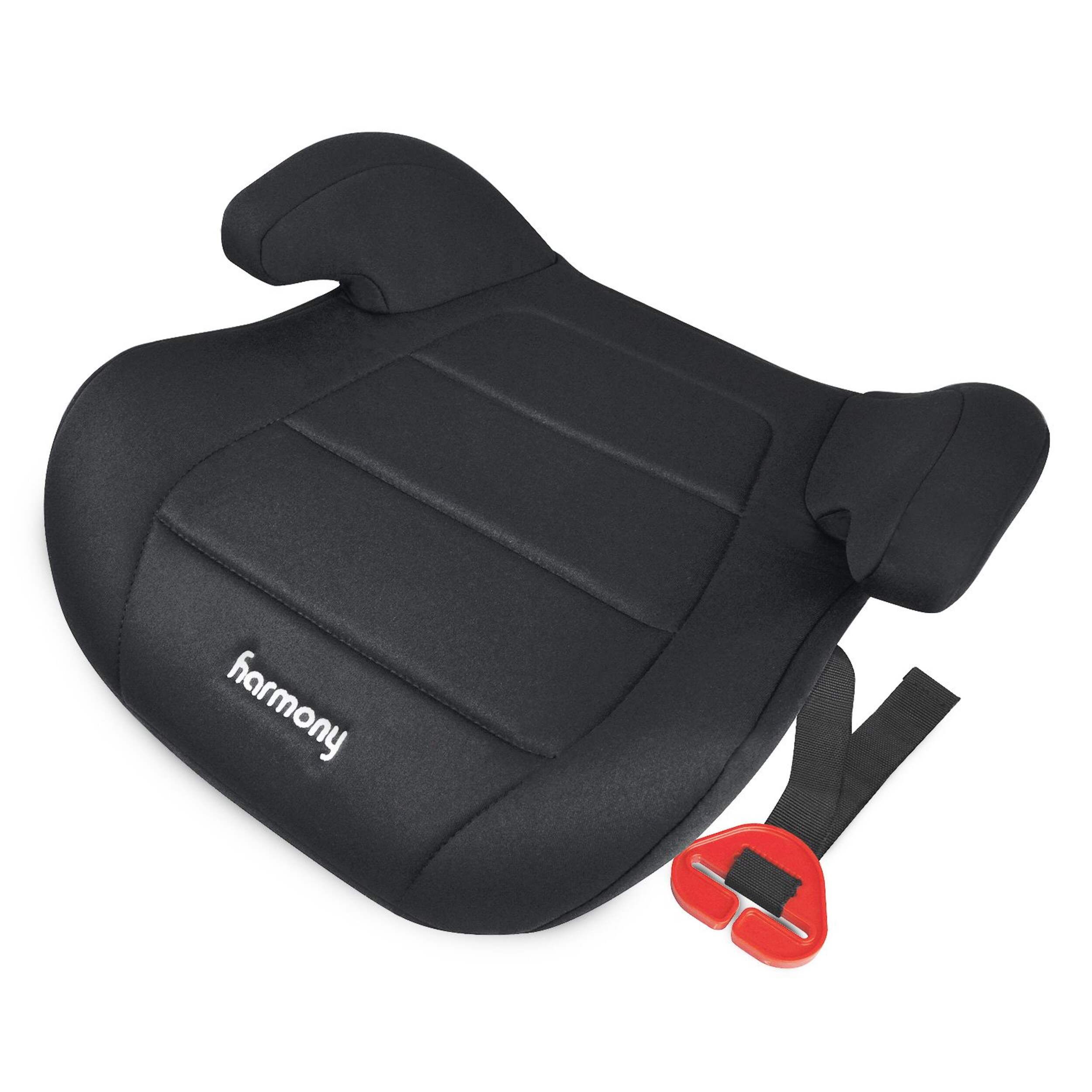 Harmony Dash Backless Booster Car Seat, Black Front_Three_Fourths_Angled_Left
