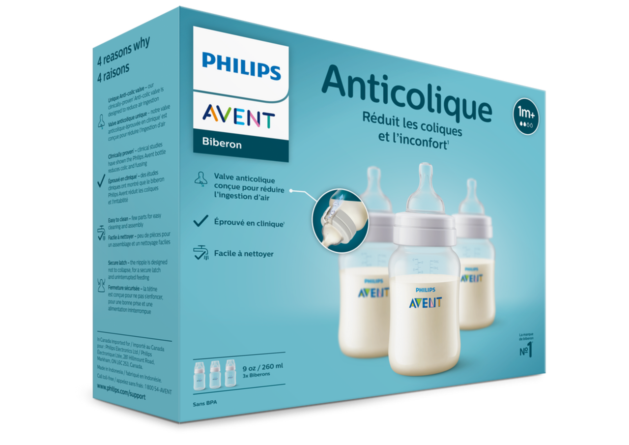 Avent - Biberon anti-coliques - 4 oz (paquet de 3)