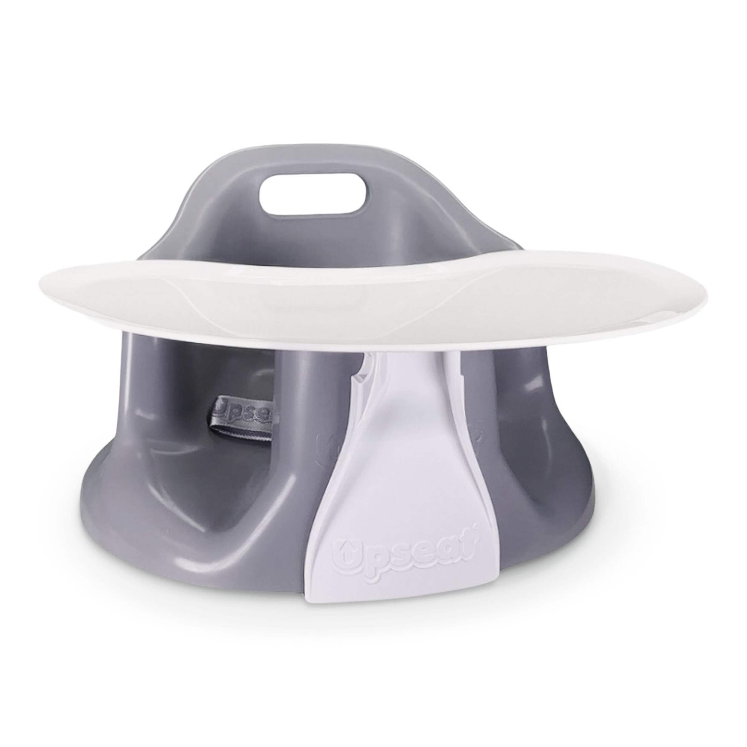 UpSeat Floor & Booster Seat, Grey Front_Three_Fourths_Angled_Right