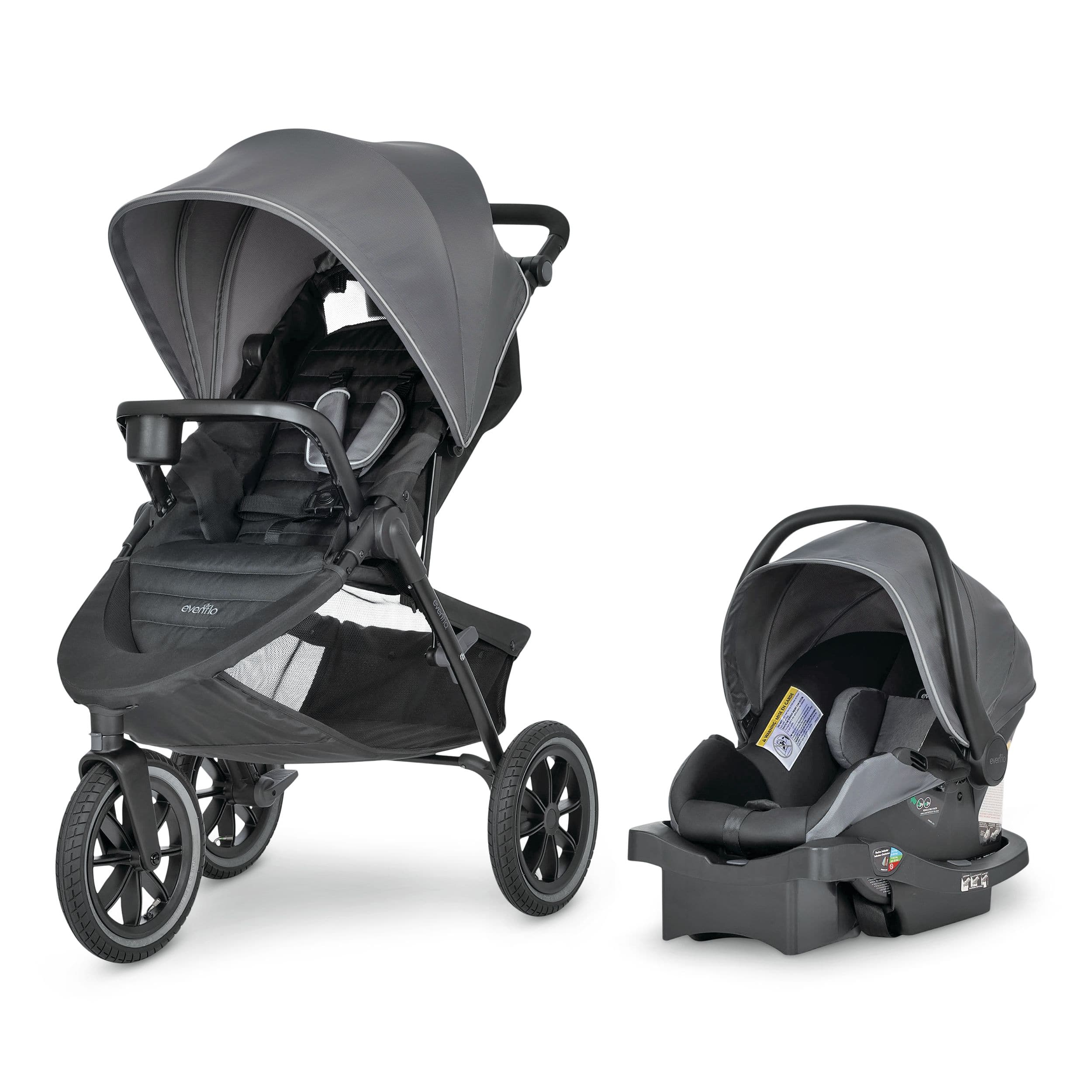 Evenflo Folio3 Lightweight All Terrain Jogger Travel System w Stroller Black Canadian Tire