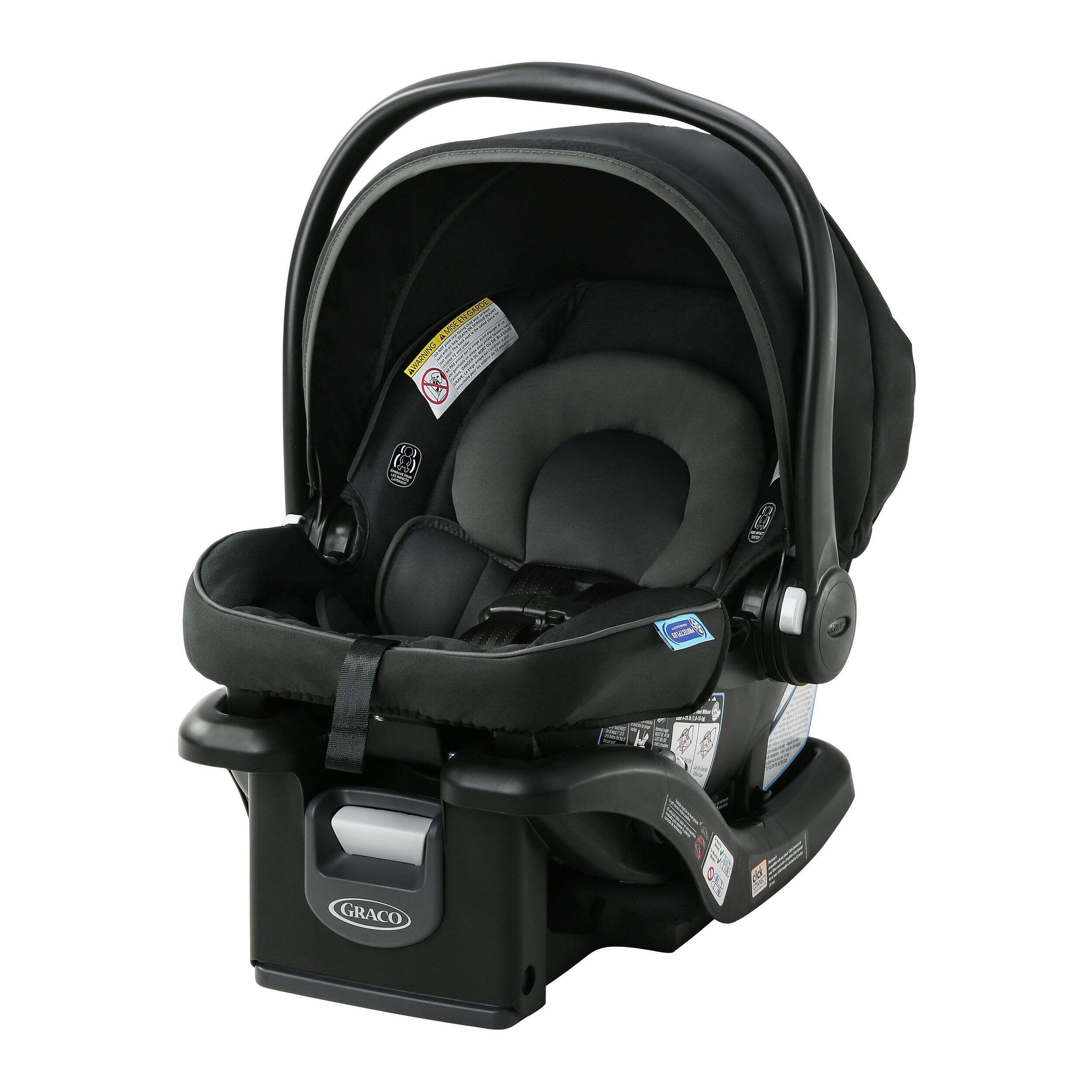 Graco SnugRide 35 Lite LX Infant Car Seat, Gotham Front_Three_Fourths_Angled_Left