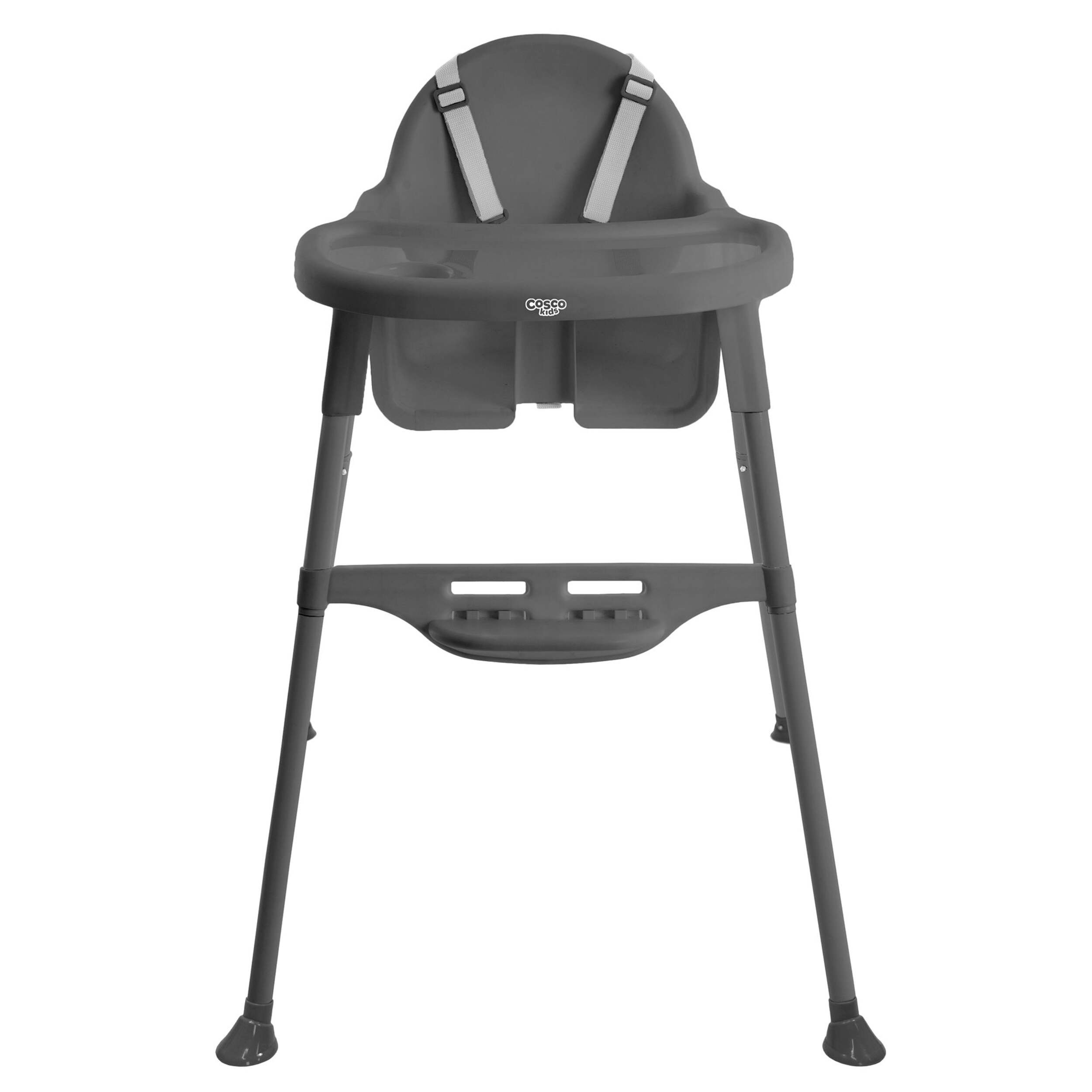 Cosco Canteen High Chair, Grey, Removable tray Front_Flat