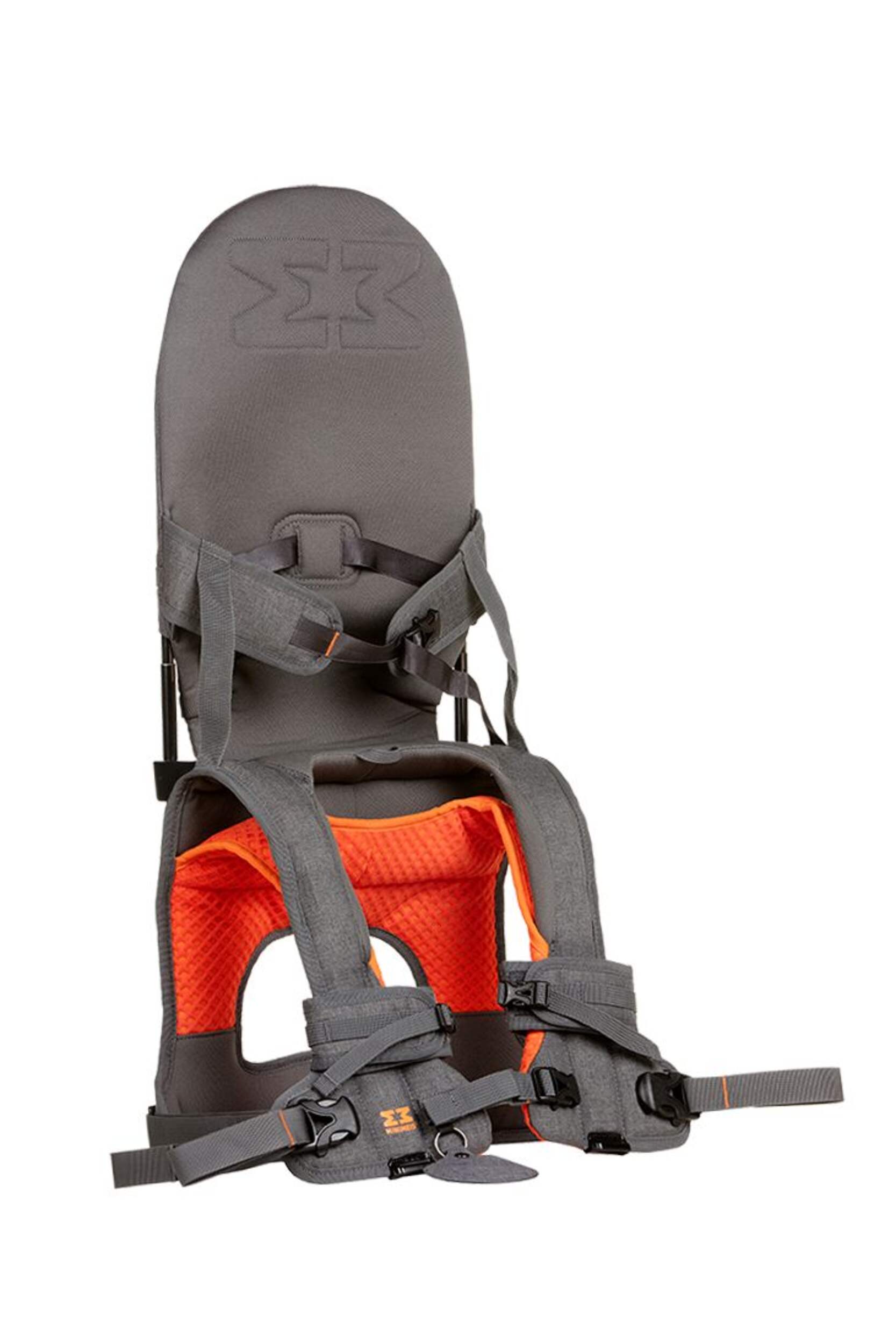 MiniMeis G4 Child Shoulder Carrier, Grey Front_Three_Fourths_Angled_Right