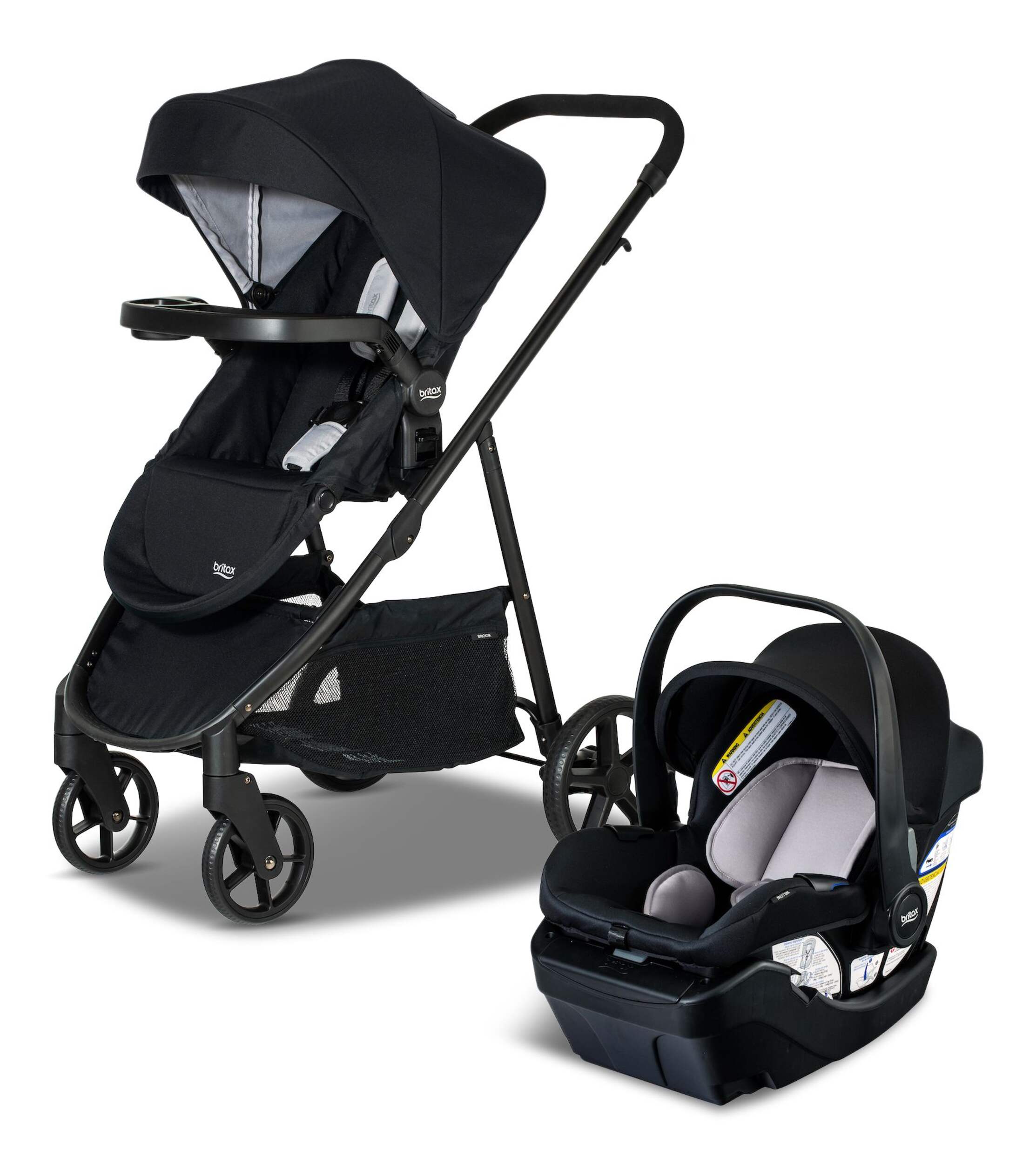 Britax Willow Brook Travel System – Onyx Glacier Front_Three_Fourths_Angled_Left