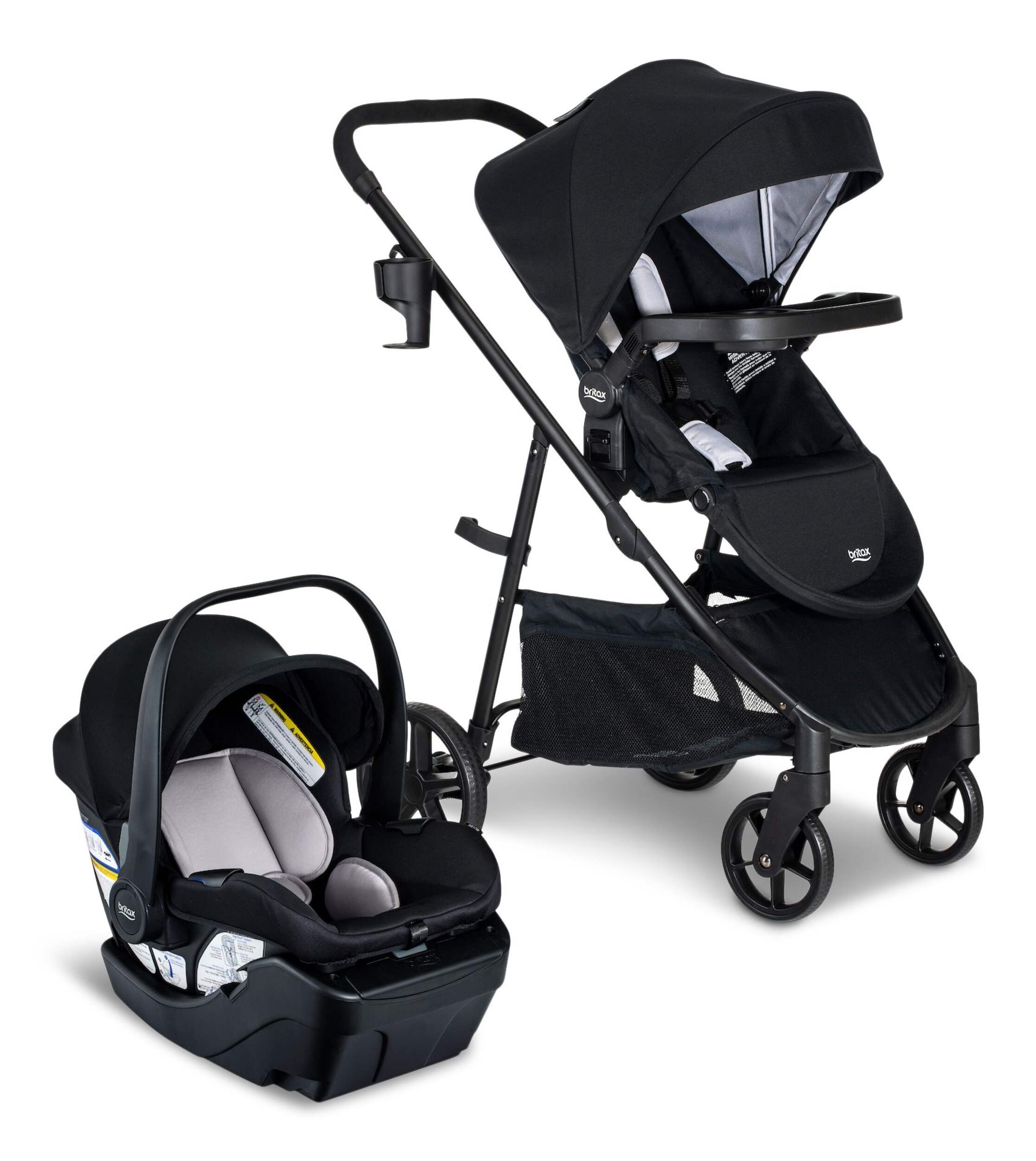 Britax Willow Brook Travel System – Onyx Glacier Front_Three_Fourths_Angled_Right