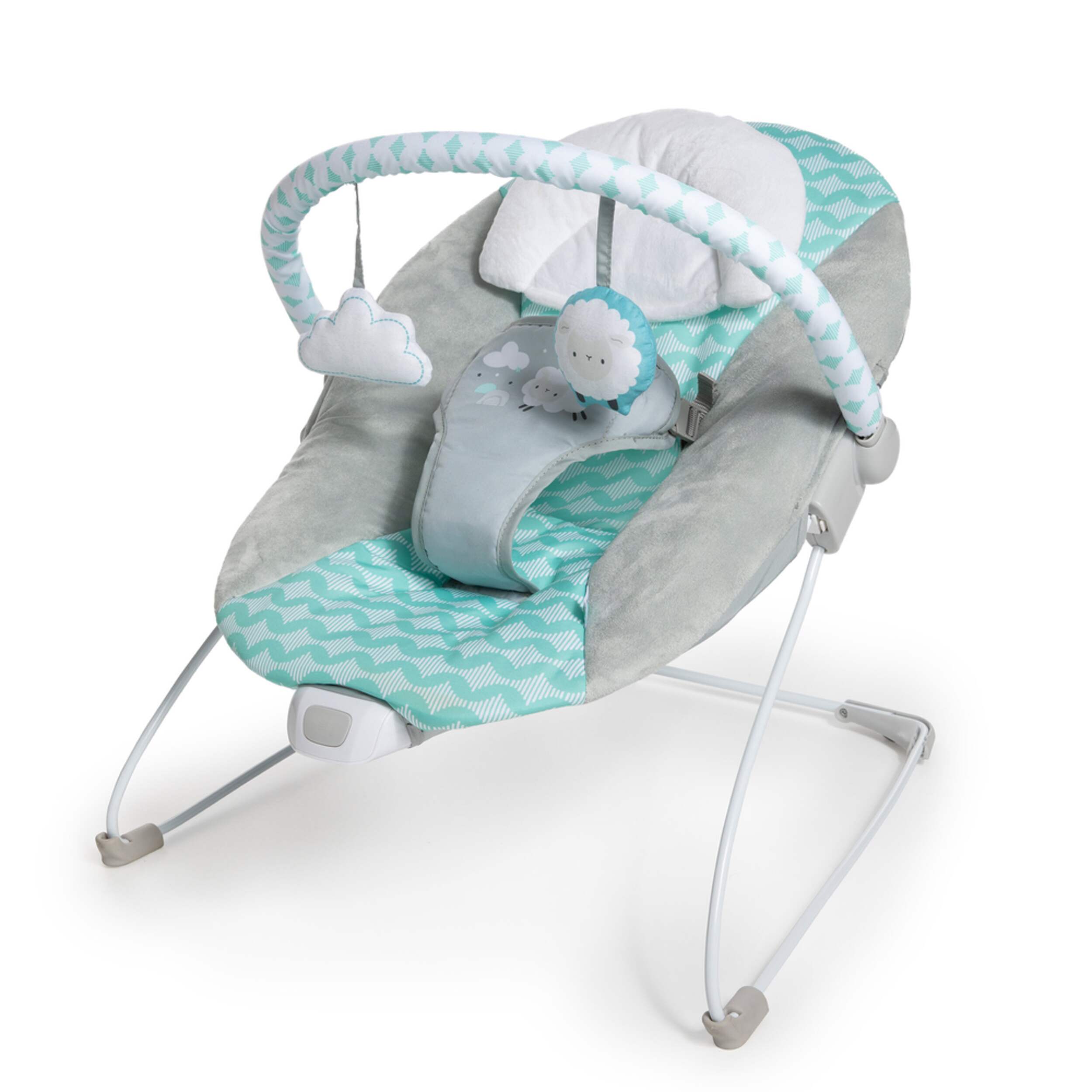 Ingenuity Ity Bouncity Bounce Vibrating Deluxe Bouncer Front_Three_Fourths_Angled_Left