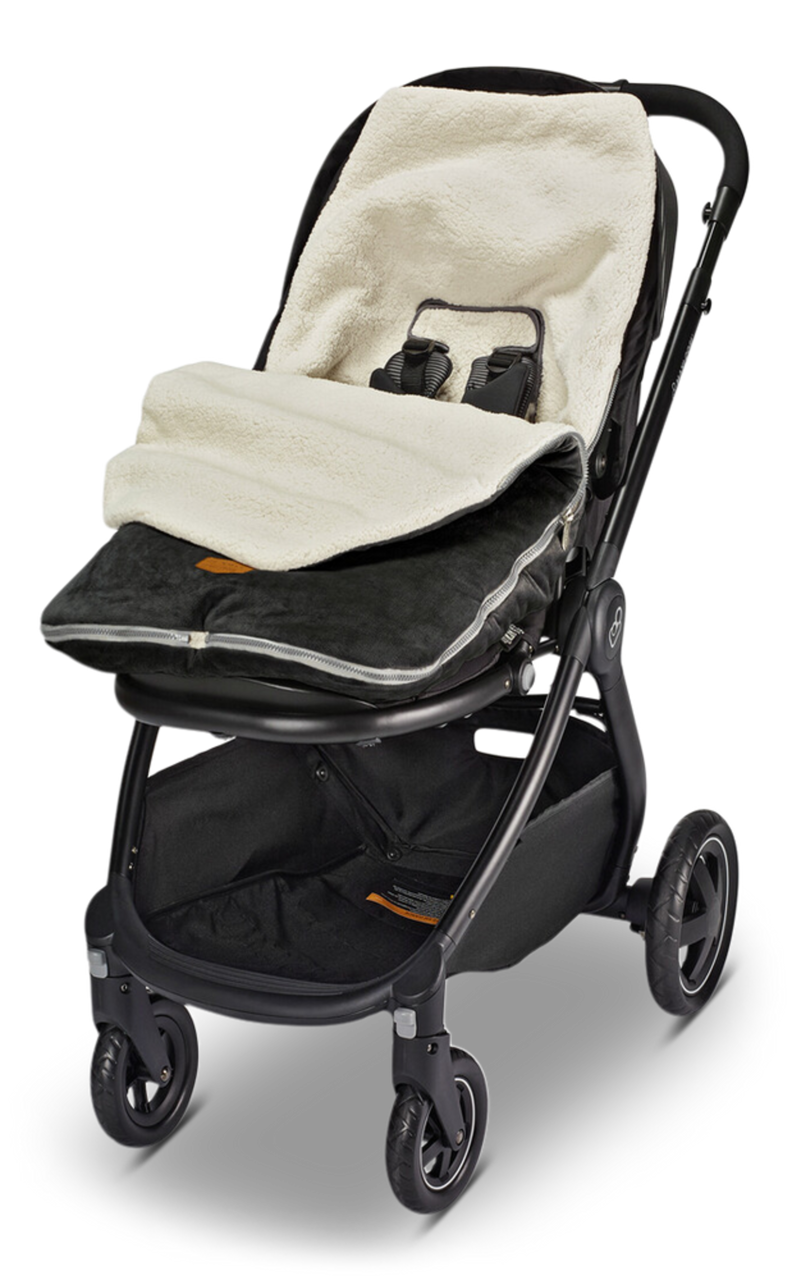 JJ Cole Toddler BundleMe, Black Front_Three_Fourths_Angled_Left