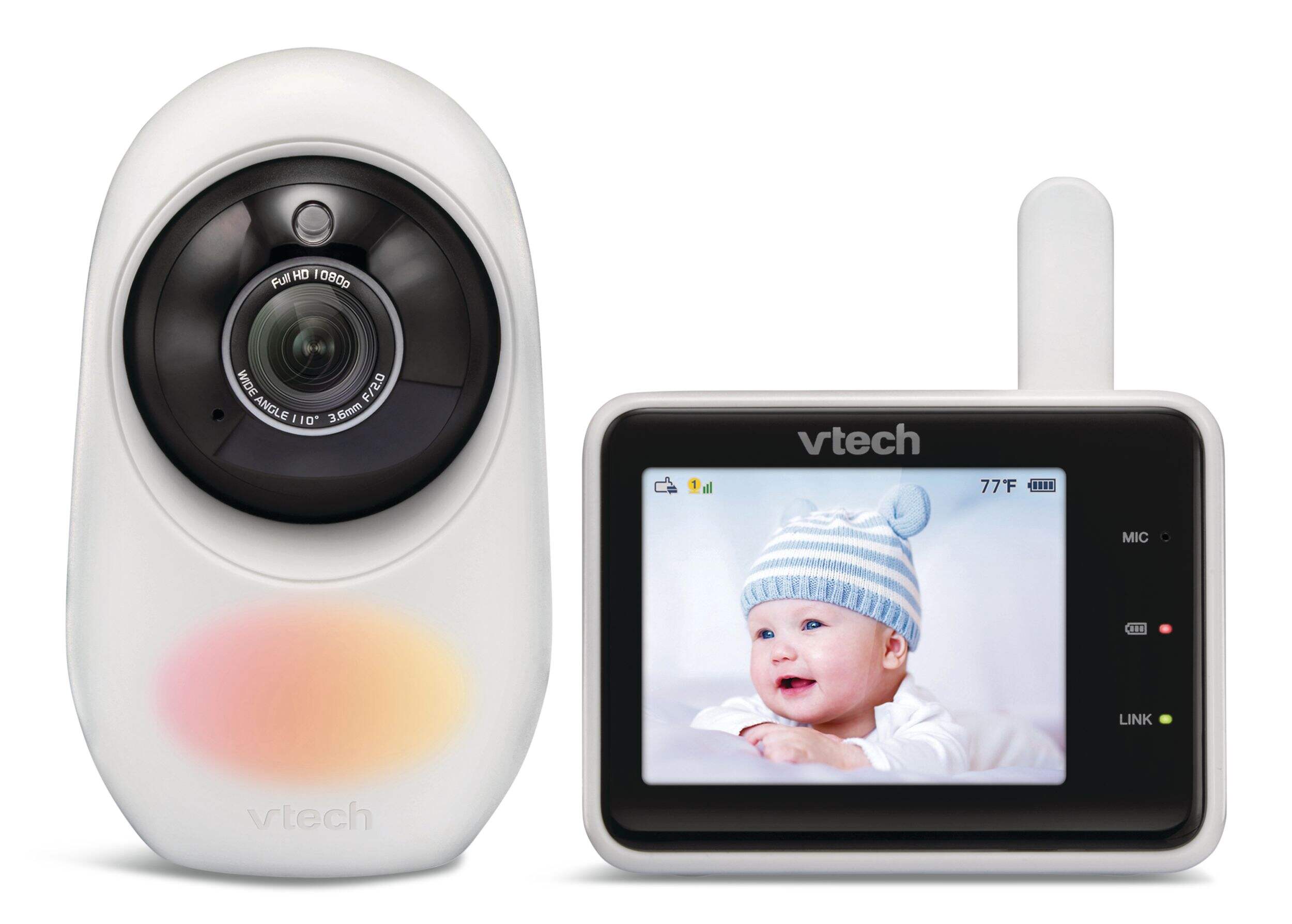 Caméra de surveillance intelligente pour bébé VTech, 1080 p Front_Flat