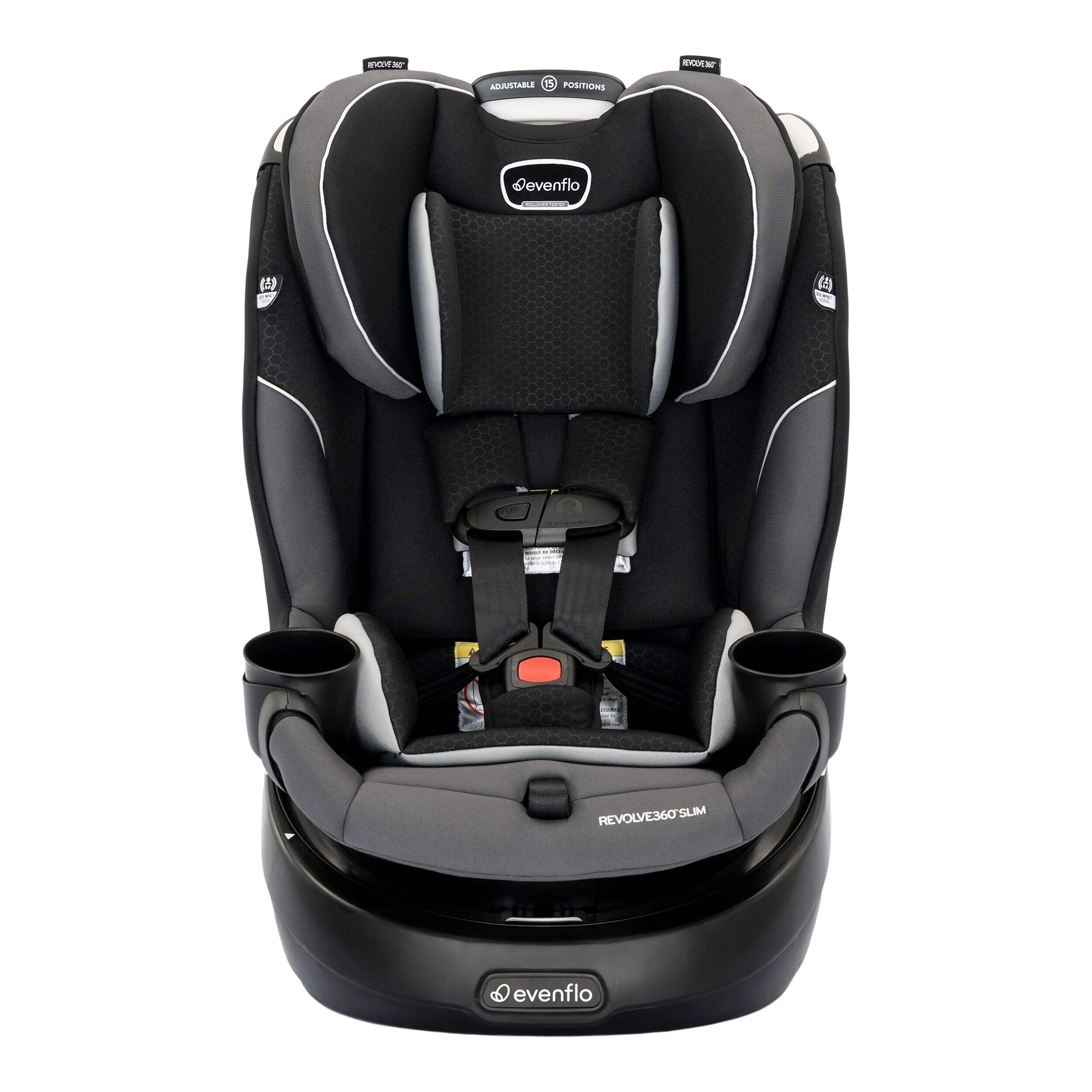 Evenflo Revolve360™ Slim 2-in-1 Rotational Convertible Car Seat, Black Front_Flat