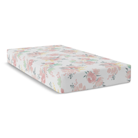 Kushies Fitted Percale Crib Sheet, Watercolour Blooms Front_Three_Fourths_Angled_Right