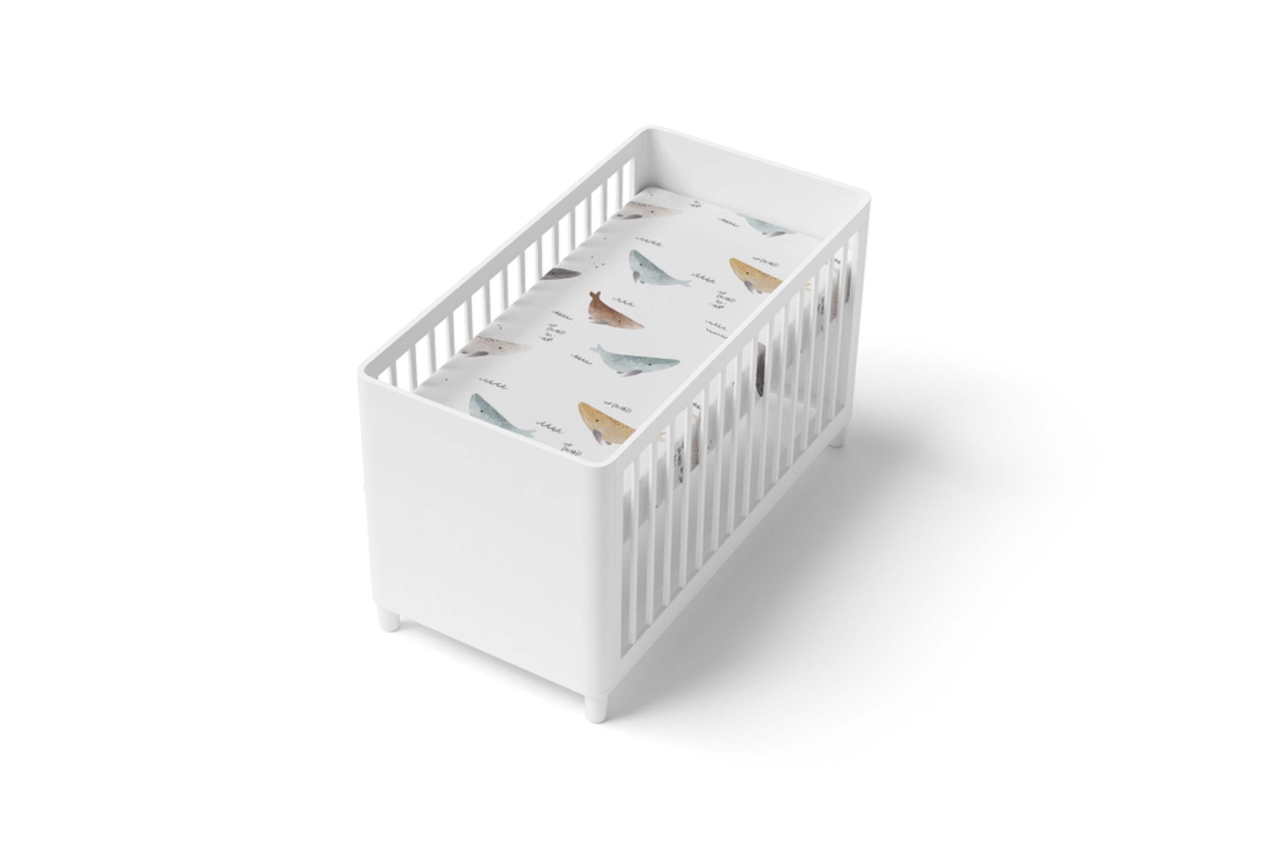 Kushies Fitted Percale Crib Sheet, Whales Pattern Canadian Tire