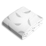 Kushies Percale Changing Pad Cover, Feathers Front_Three_Fourths_Angled_Left