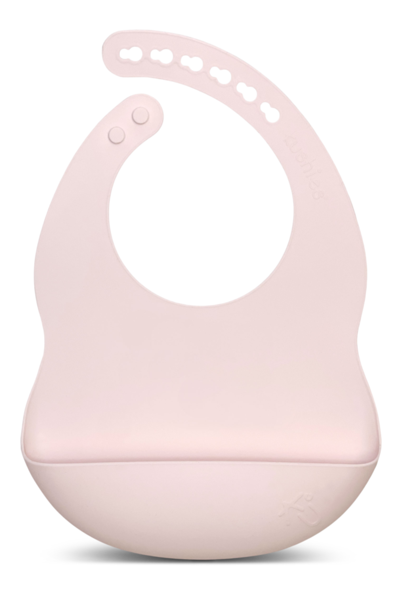 Kushies Silibib Silicone Feeding Bib, Pink Front_Flat