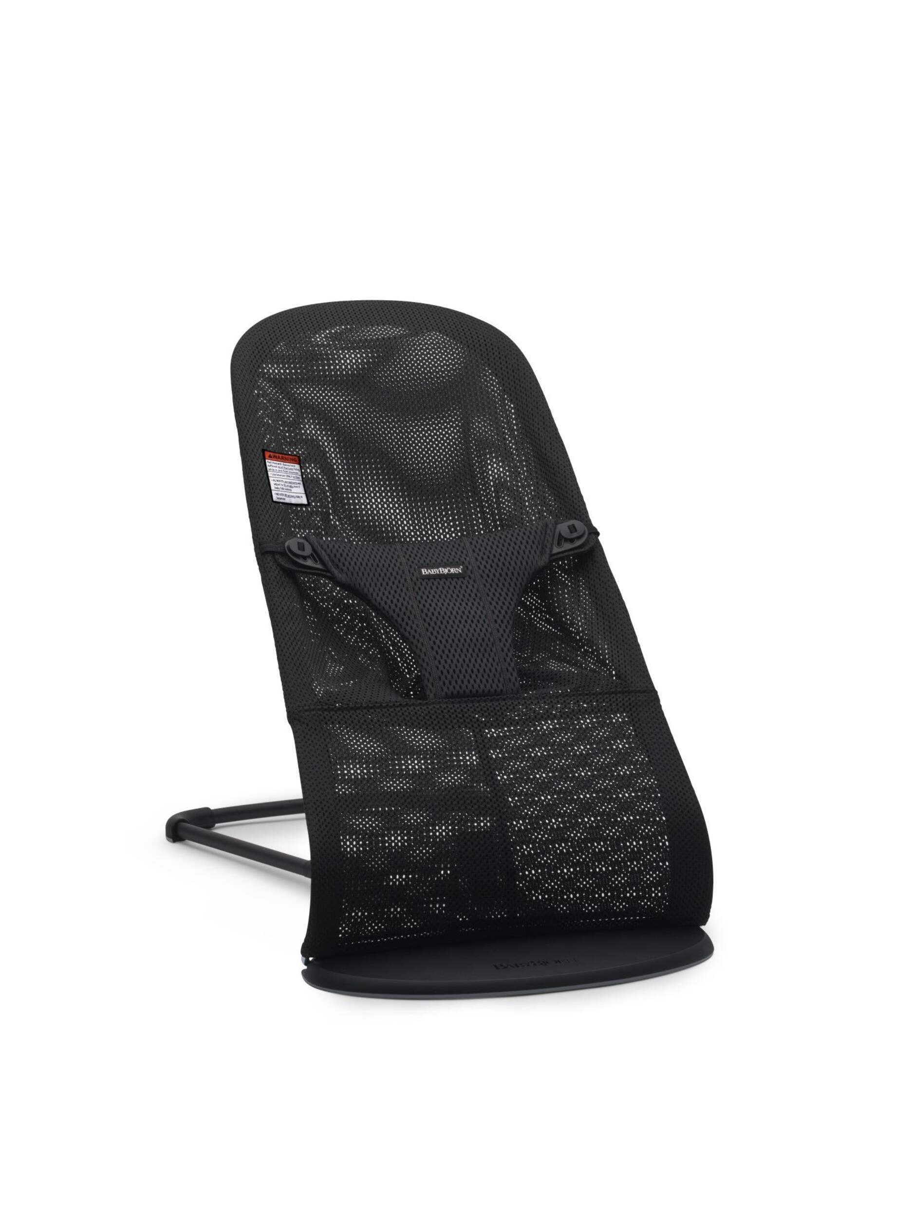 BabyBjorn Bliss Mesh Bouncer, Black Front_Three_Fourths_Angled_Right