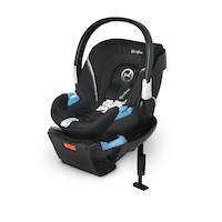 CYBEX Aton 2 Infant Car Seat with SensorSafe™, Black Front_Three_Fourths_Angled_Left