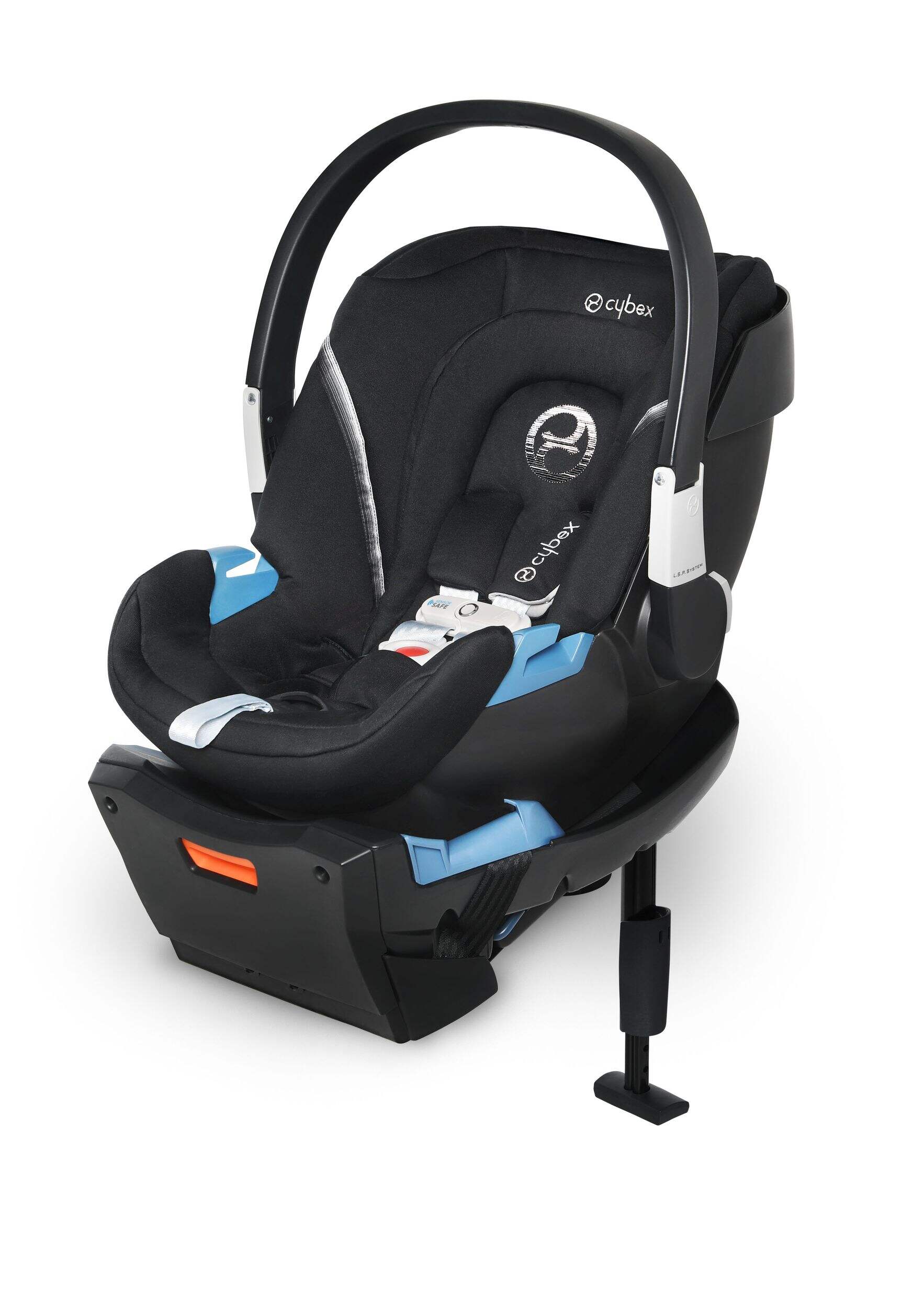 CYBEX Aton 2 Infant Car Seat with SensorSafe™, Black Front_Three_Fourths_Angled_Left