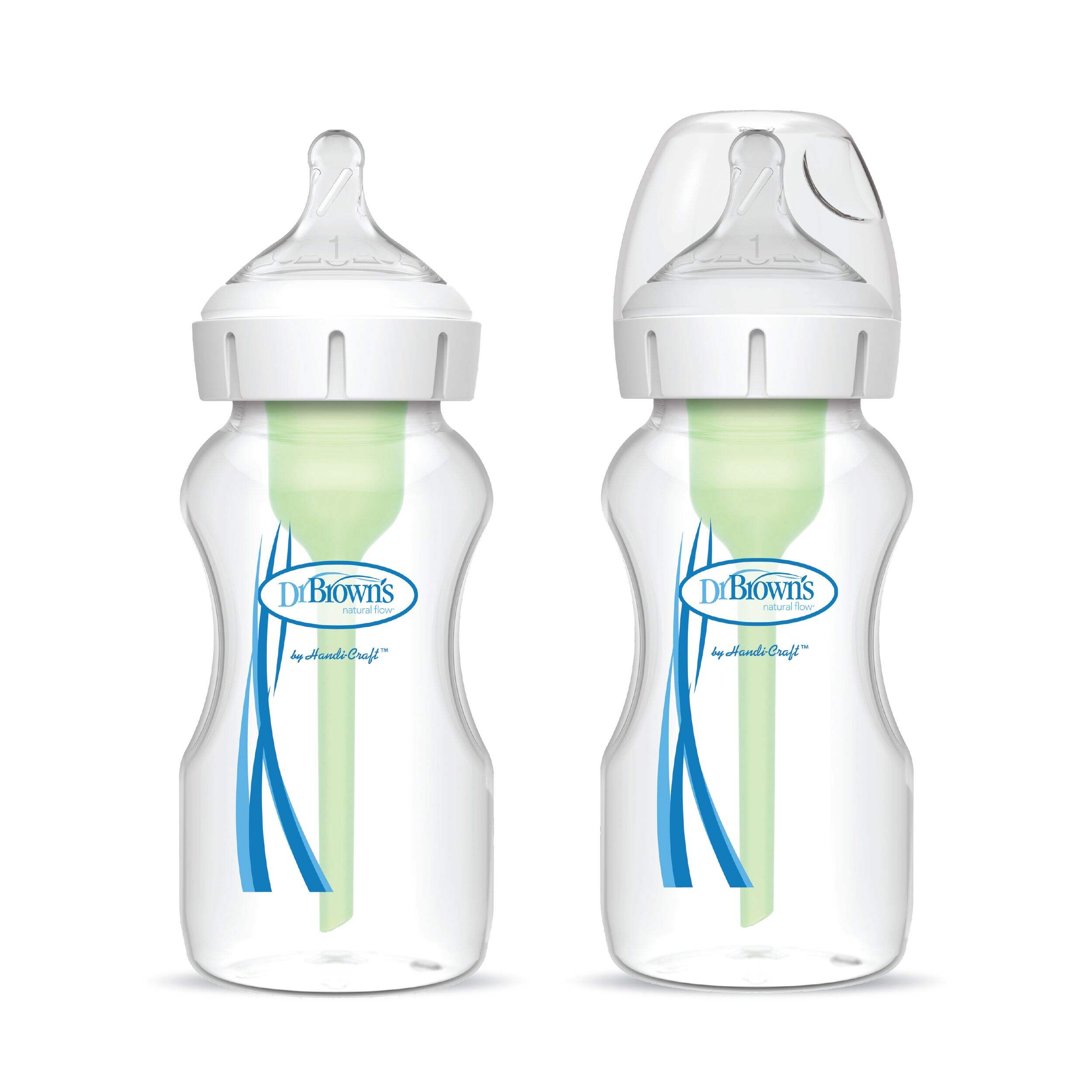 Dr. B's Options+ Wide Neck Bottles, 9-oz, 2-pk Front_Flat