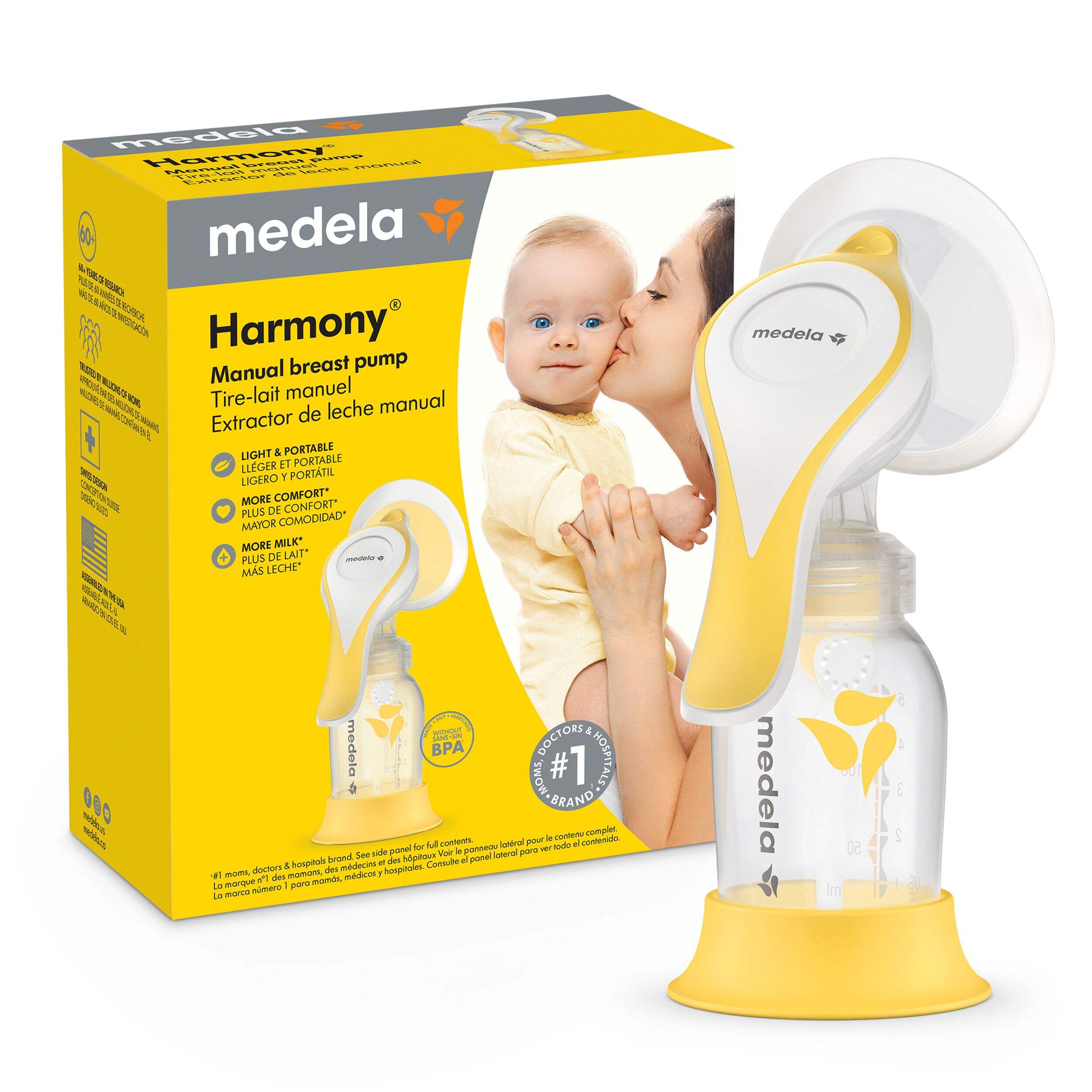 medela Harmony Flex Manual Breast Pump, Clear Composite_or_Mixed