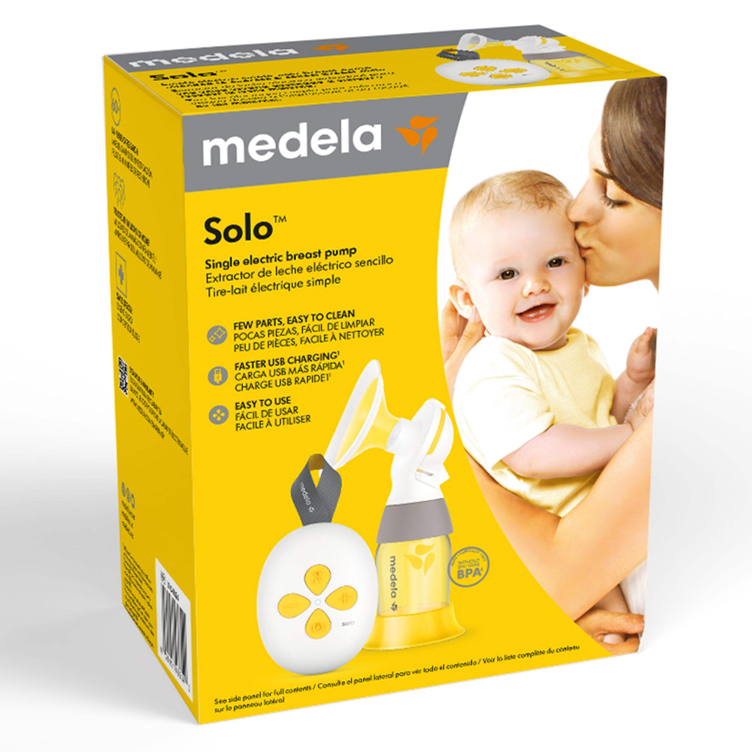 Medela Solo™ Single Electric Breast Pump Front_Three_Fourths_Angled_Right