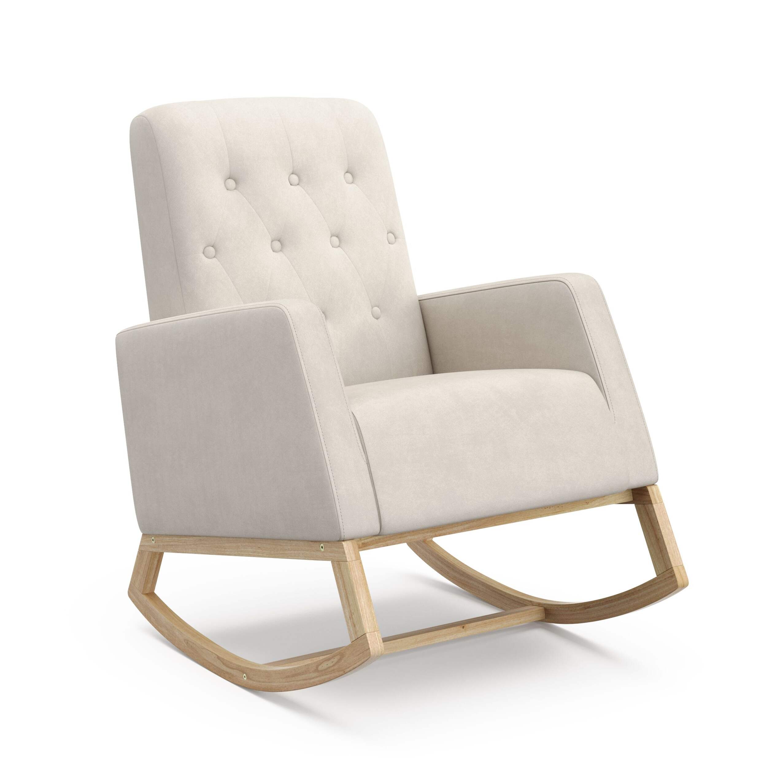 Storkcraft® Northern Lights Upholstered Nursery Rocker, Ivory Front_Three_Fourths_Angled_Right