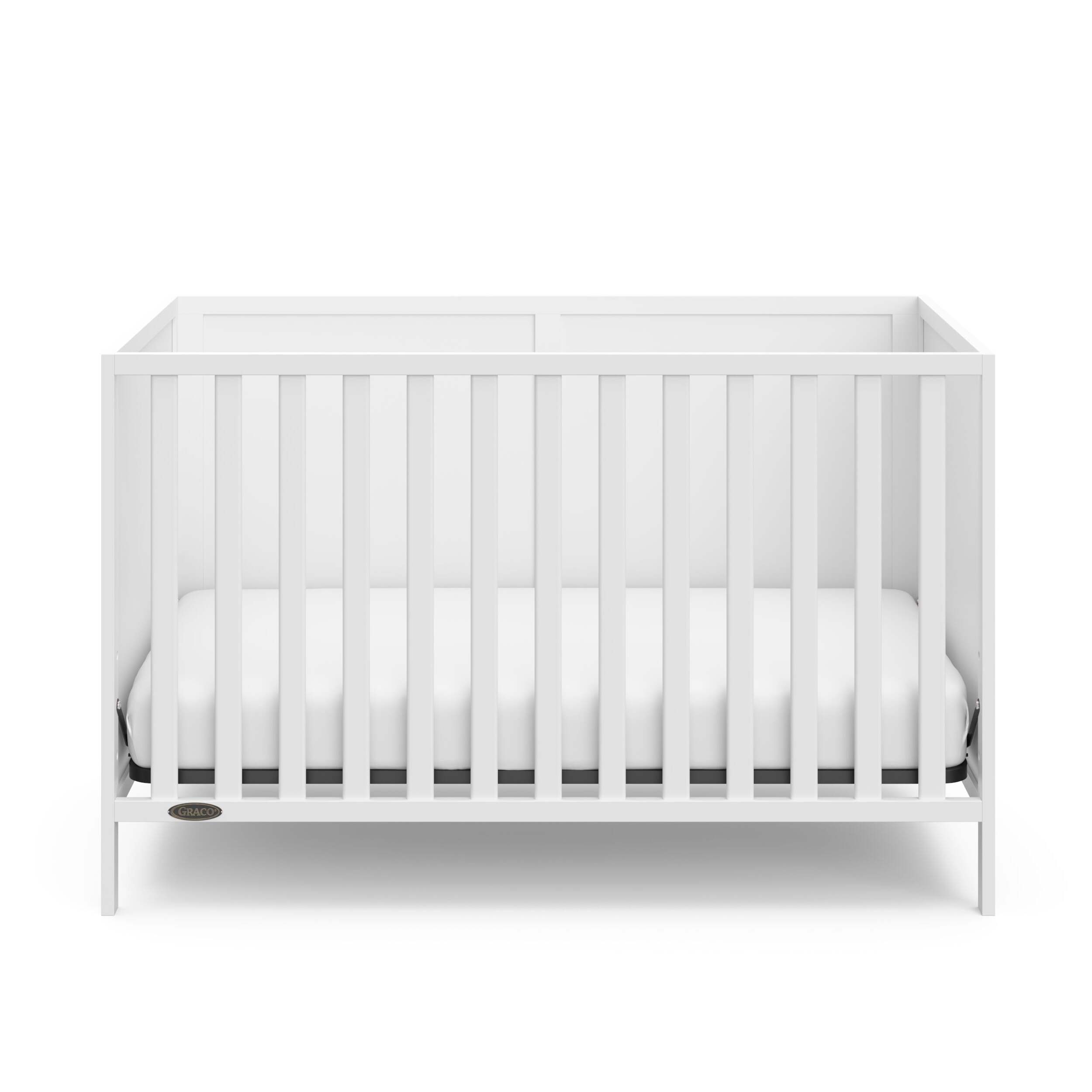 Graco® Theo 3-in-1 Convertible Crib, White Front_Elevated