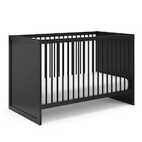 Storkcraft® Calabasas 3-in-1 Convertible Crib, Black Front_Three_Fourths_Angled_Right