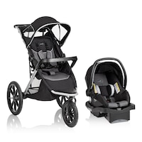 Evenflo Victory Plus Jogger Stroller Travel System, Grey Front_Three_Fourths_Angled_Right