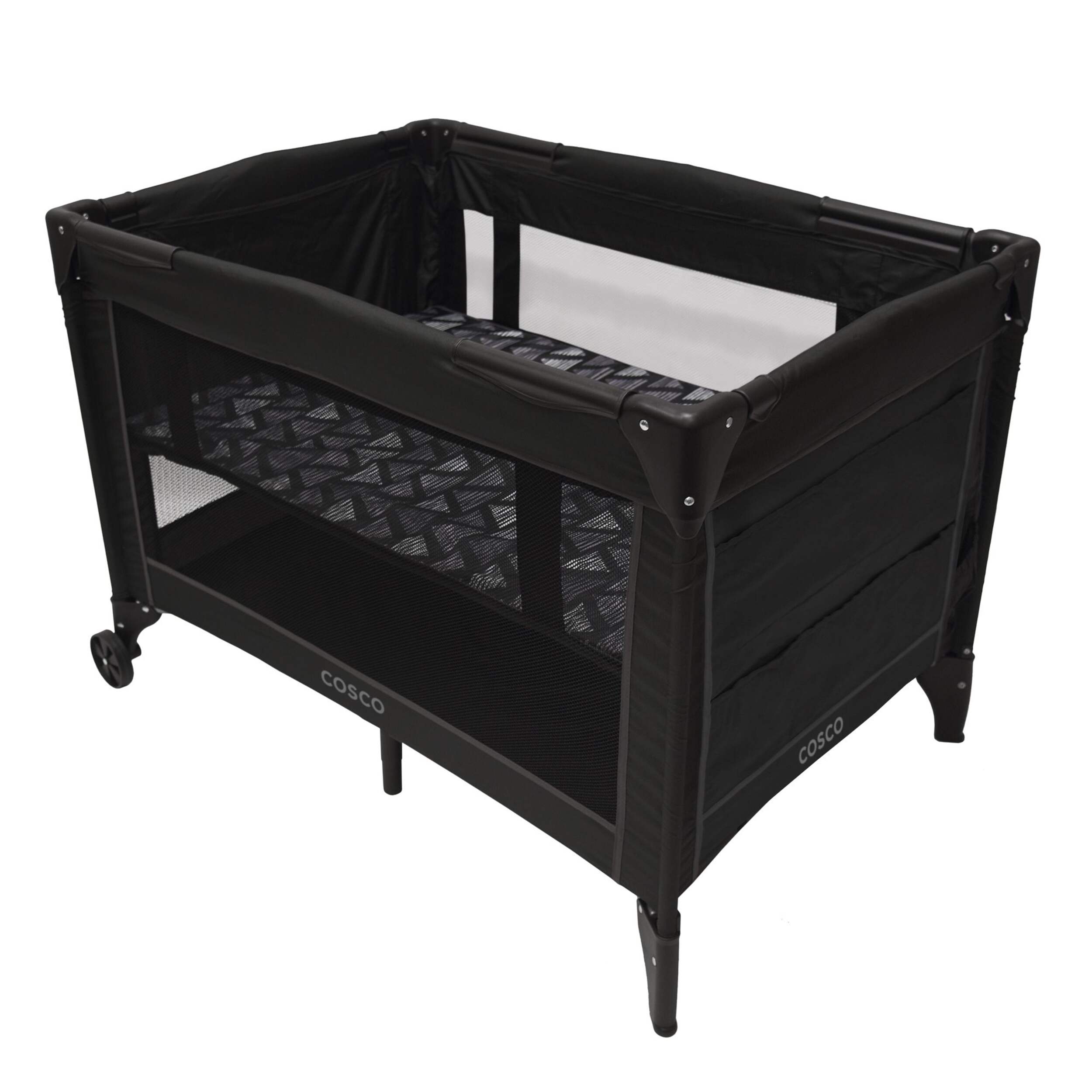 Cosco Funsport Plus Compact-Fold Portable Playard Front_Three_Fourths_Angled_Left