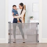 Barrière de sécurité pour bébé rétractable Regalo, gris, 50 po Front_Flat