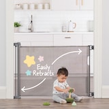 Regalo Retractable Baby Safety Gate, 50-in, Grey Front_Flat