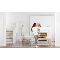 Regalo 2-in-1 Super Wide Adjustable Baby Safety Gate & Play Yard, White