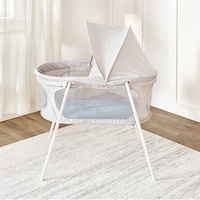 Regalo Baby Basics® Infant Bassinet with Canopy, Grey Side_Left