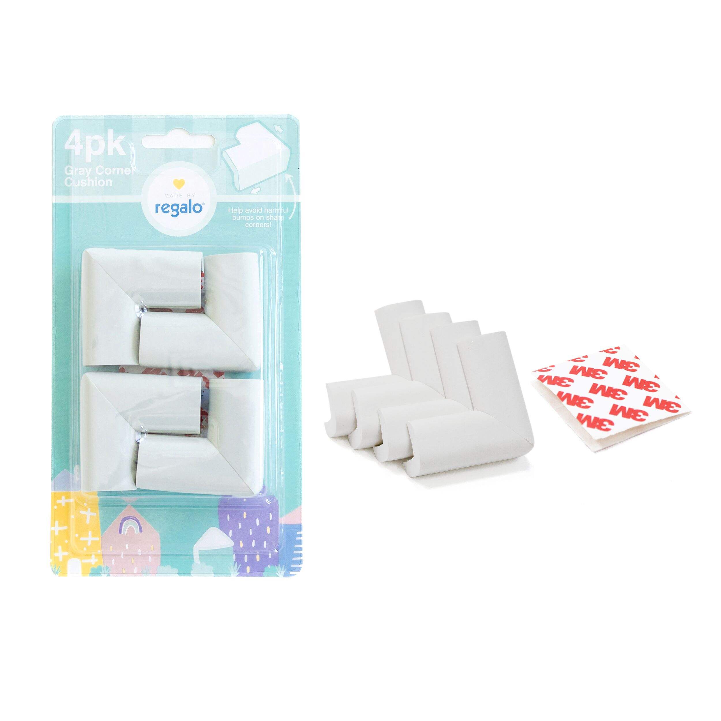 Coussins pour bordures de meubles à l'épreuve des enfants Regalo, gris, 16 pi Front_Flat