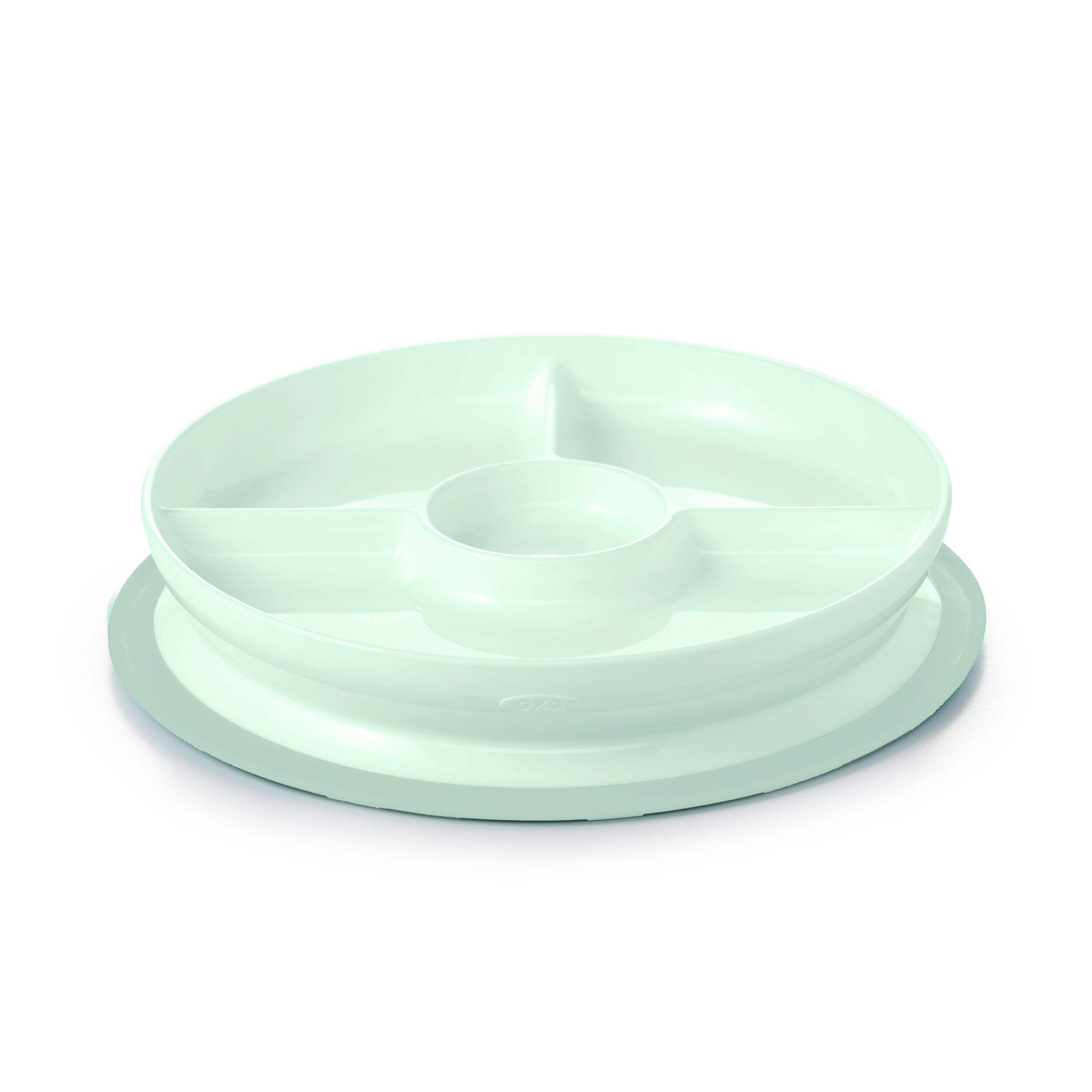OXO Tot Stick & Stay Divided Plate, Opal Front_Elevated