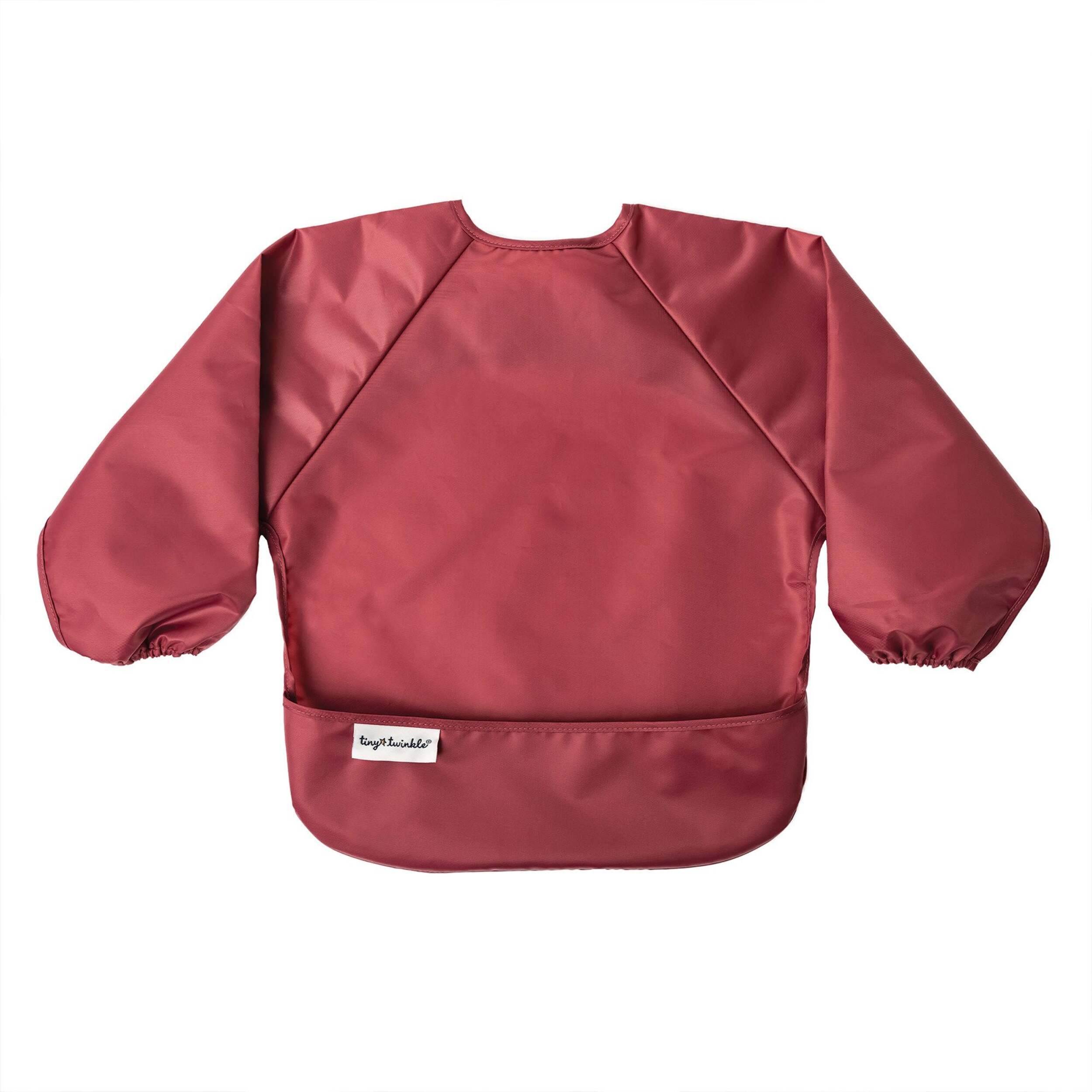 Tiny Twinkle Mess-Proof Apron Bibs, Rose Burgundy, 2-pk Front_Flat